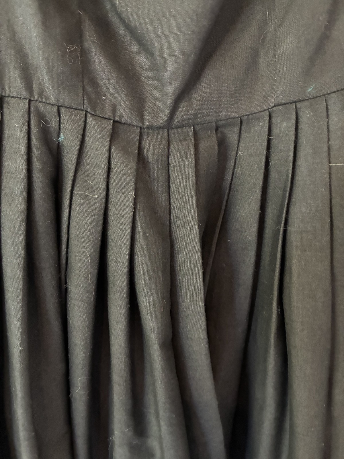 VTG 1960’s Women’s 0/2 S Black Sundress Cotton Pleats Tailored Handmade Waist 2
