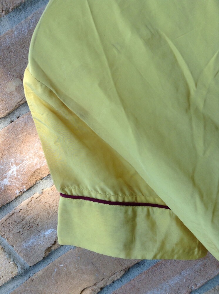 VTG 40s Yellow Dress Sz S ?27″W Theater Study Costume DAMAGE STAINS