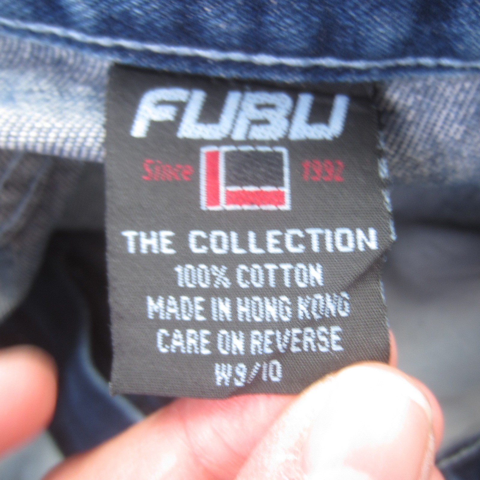 Vintage FUBU The Collection Jeans Womens 9 /10 Blue Straight Leg Logo Y2k