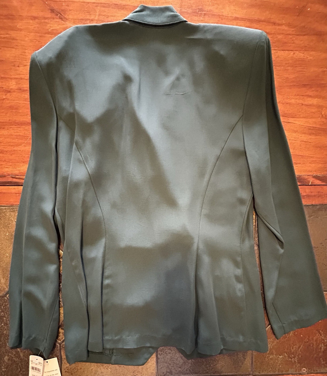 NWT VTG 1980s/90s FRANCINE BROWNER Green Double Breasted Shoulder Pads Jacket