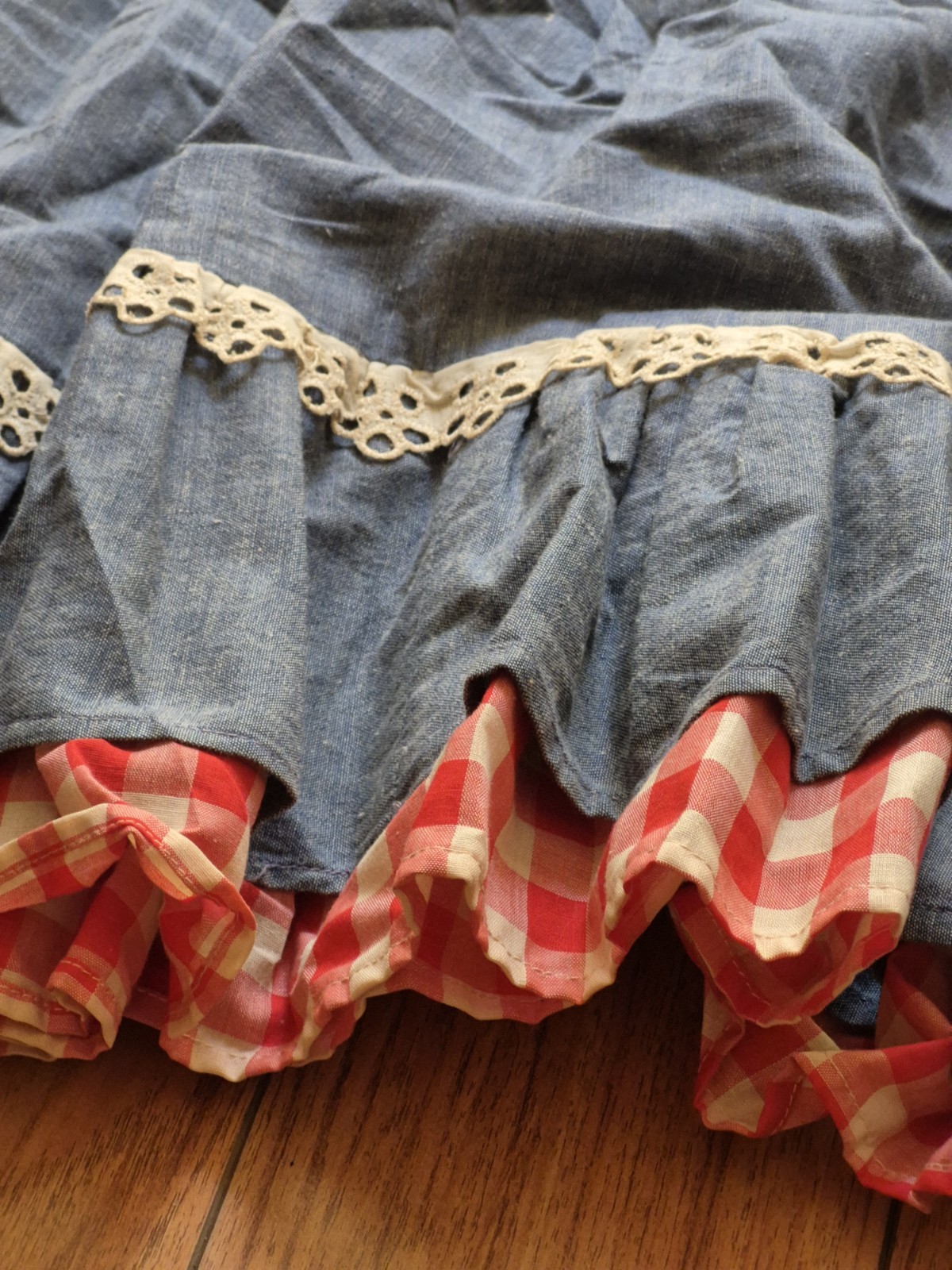 Vtg 50s Joy Stevens California Gingham Corset Ruffle Rockabilly Sleeveless Maxi