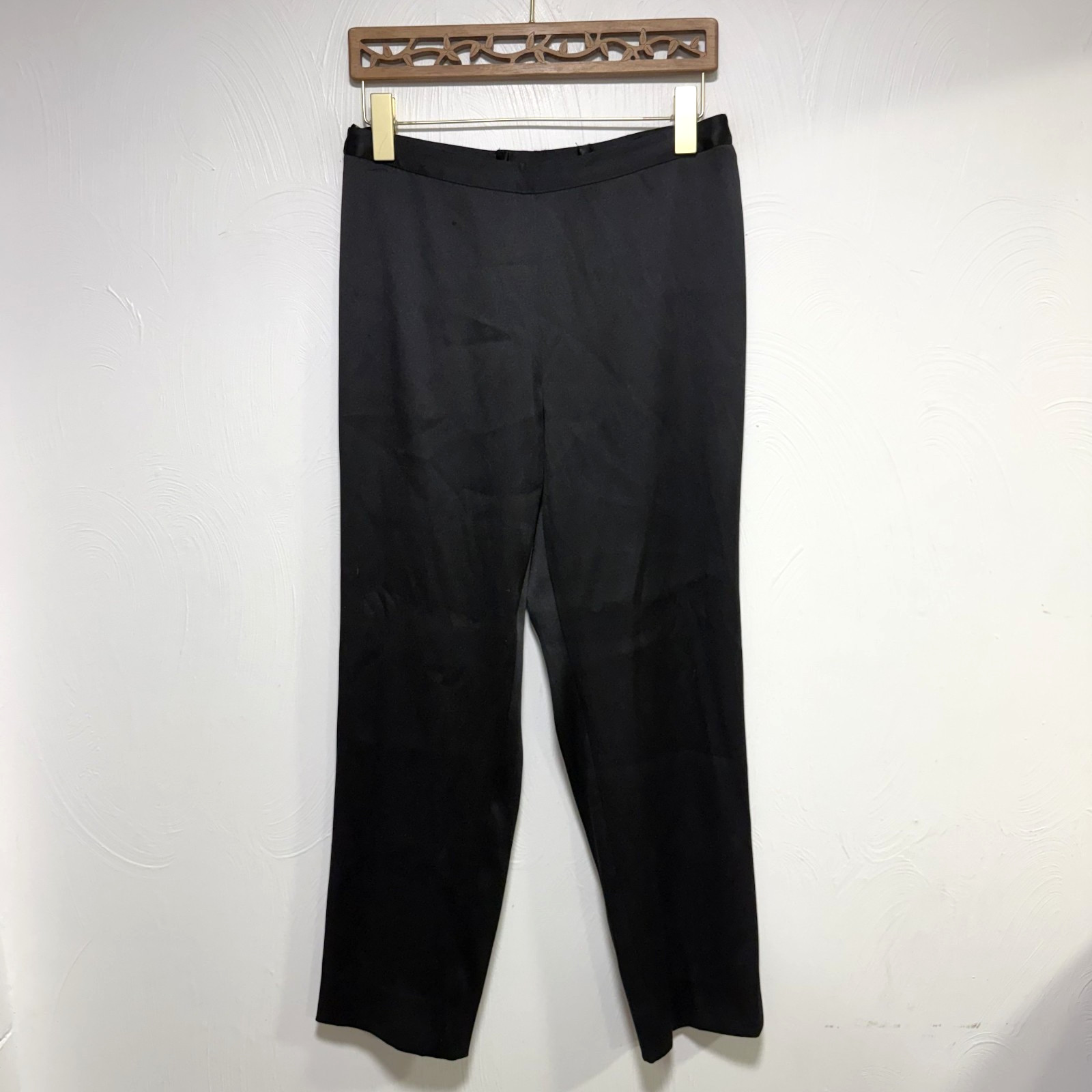 Vintage Chetta B Women’s Black Spandex Blend Sleek Side Zip Casual Pants Size 6