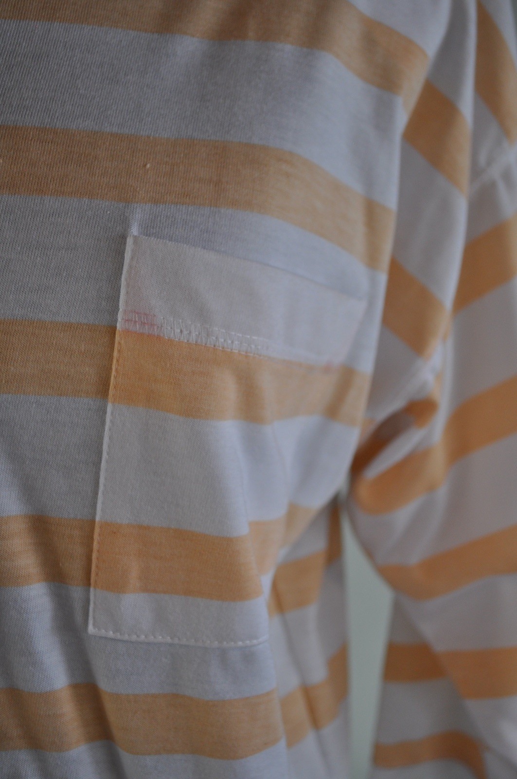 Vintage Top Women’s Stefano Peach and White Stripe Shoulder Pads 1980s