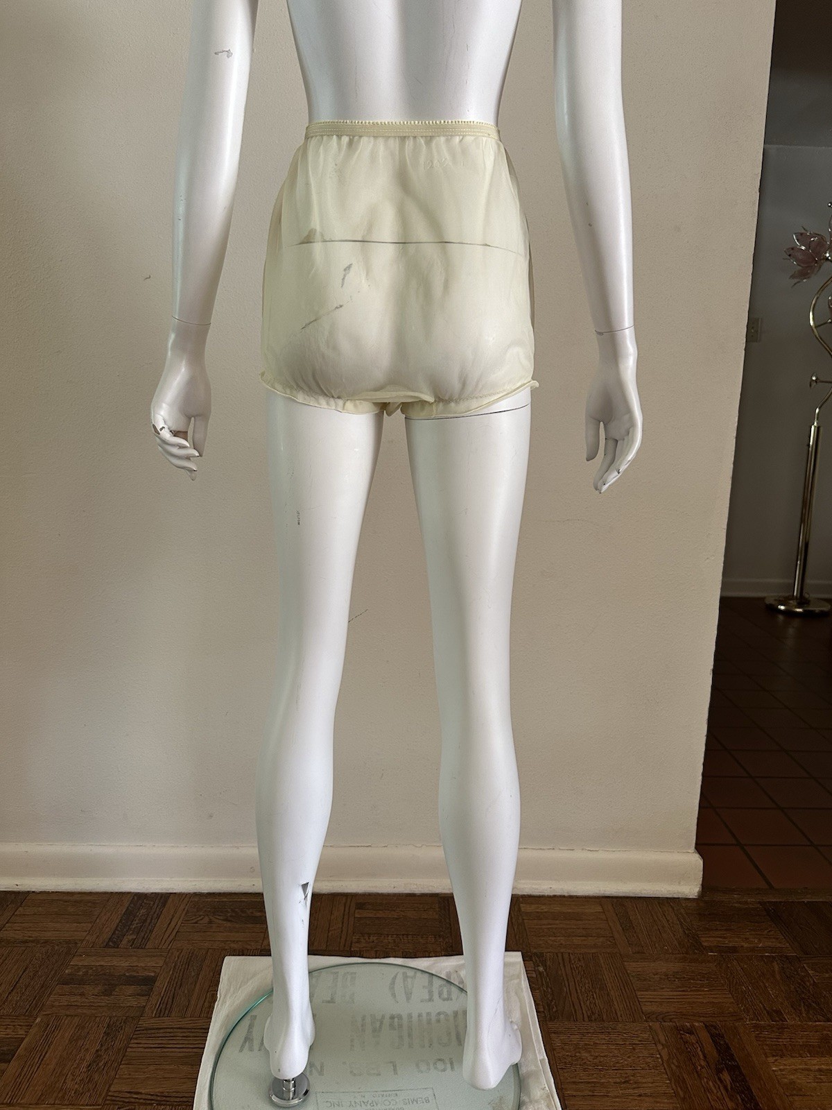1960s Babydoll Set Evette Runproof Sheer Mushroom Gusset Panty 2 Tone Ruffle VTG