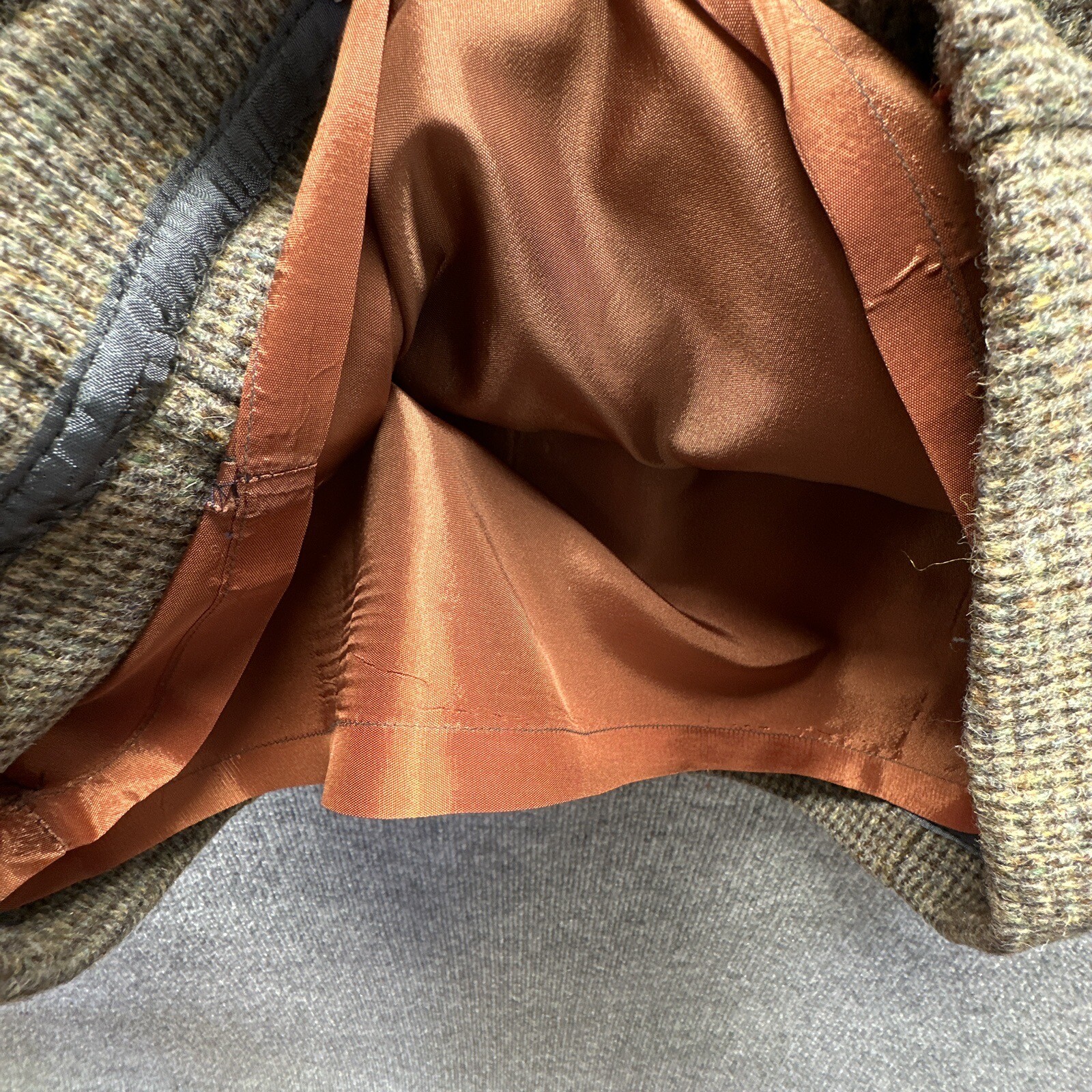 Woodhouse Lynch Skirt Women 10 Brown Hand Woven Scottish Tweed Academia Vtg USA