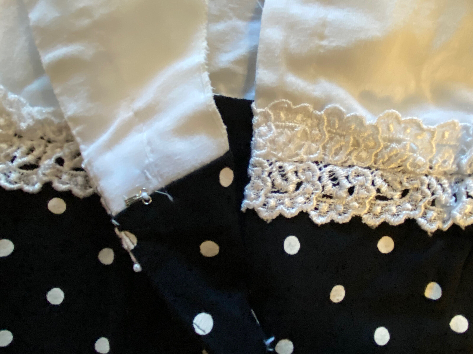 Vintage 1980s Dress Shelly Michaels Women’s Black And White Pork-a-Dot Button Up