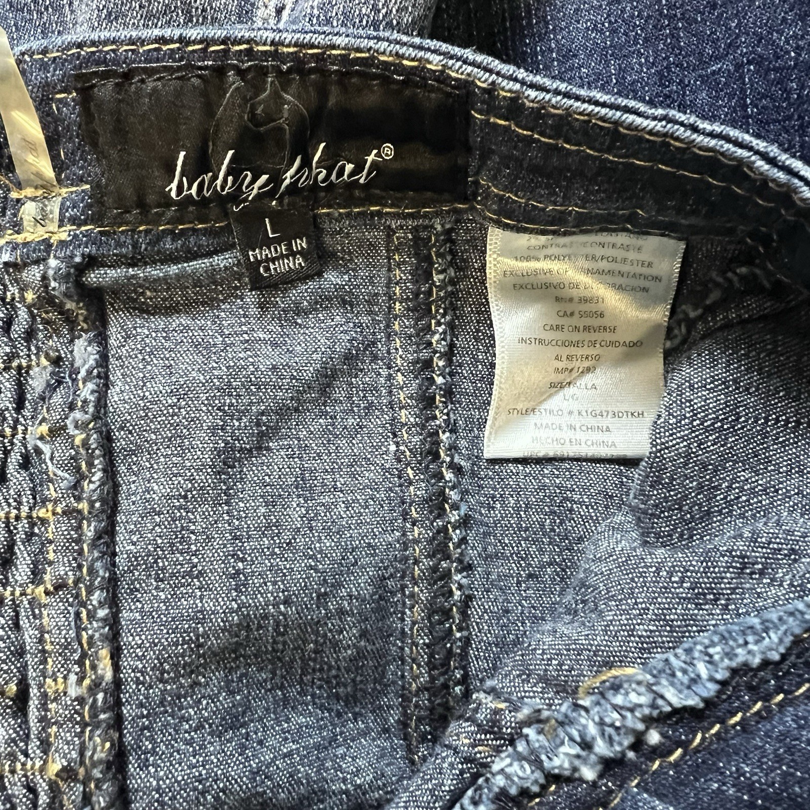Vintage RARE Baby Phat Denim Corset Dress w/ Scarf Belt Blue Jean Bustier L