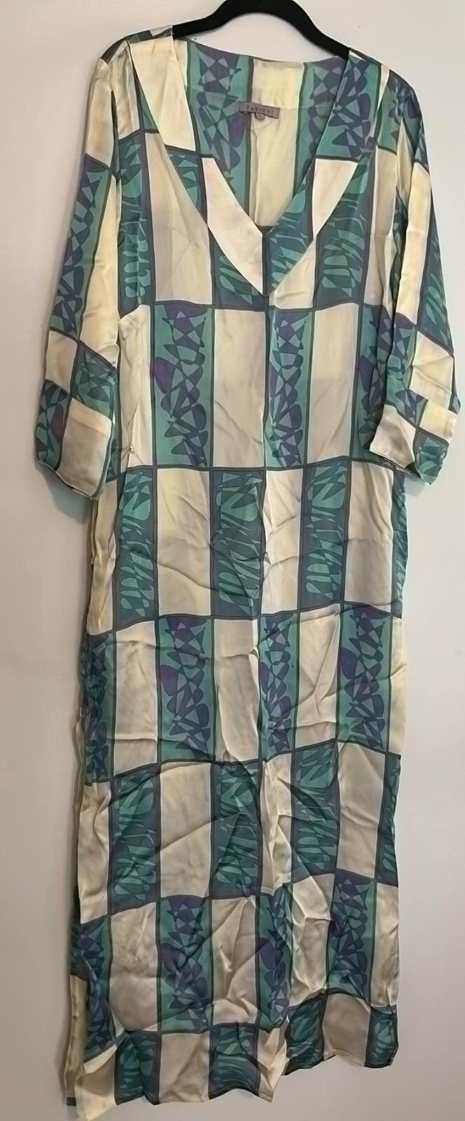 VTG Fusioni Bamboo Modal Caftan Women’s SZ LG Mod Fashion MCM Beach House Dress