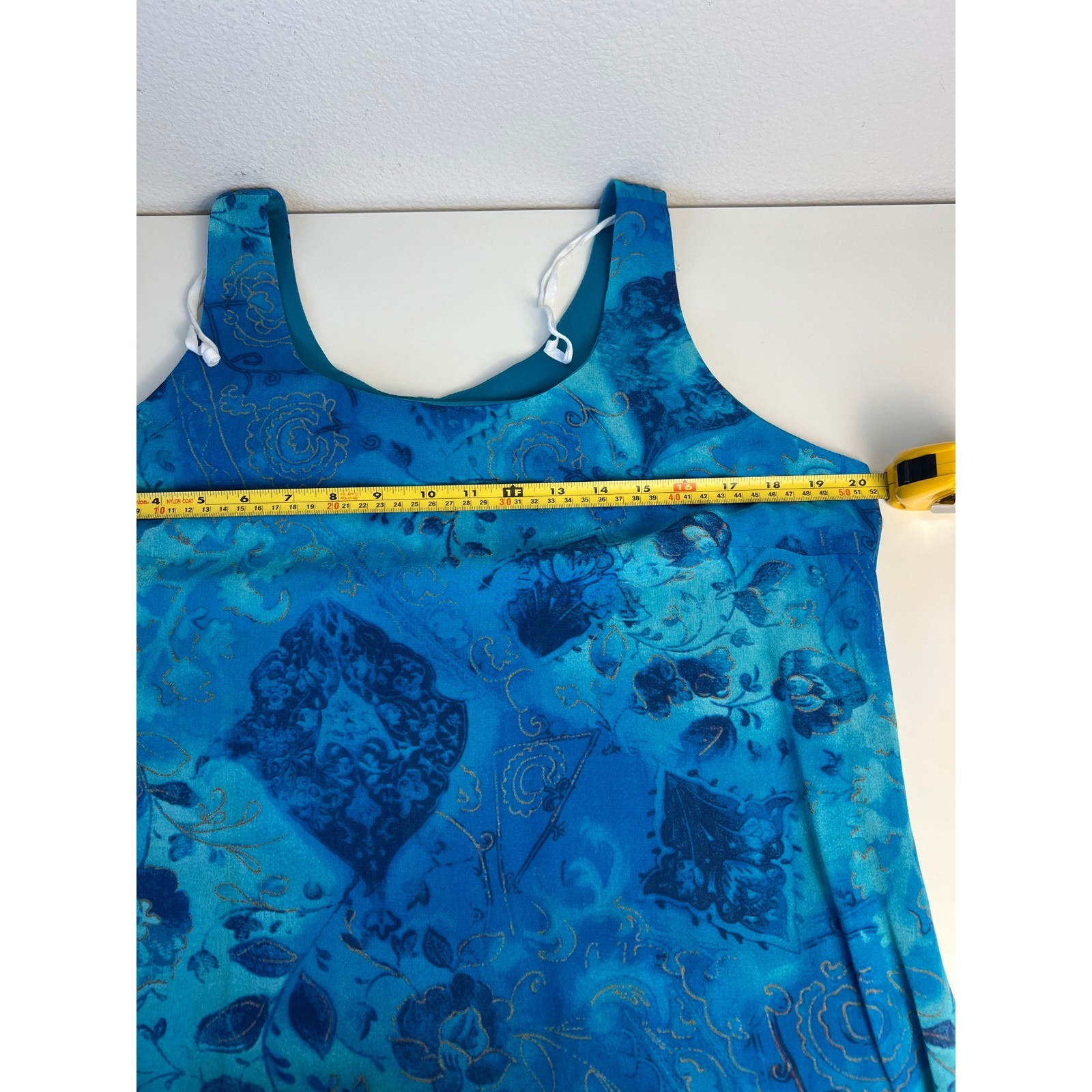 VTG Rabbit Rabbit Designs Blue Floral Rayon Maxi Dress Duster Set Size 12 Artsy