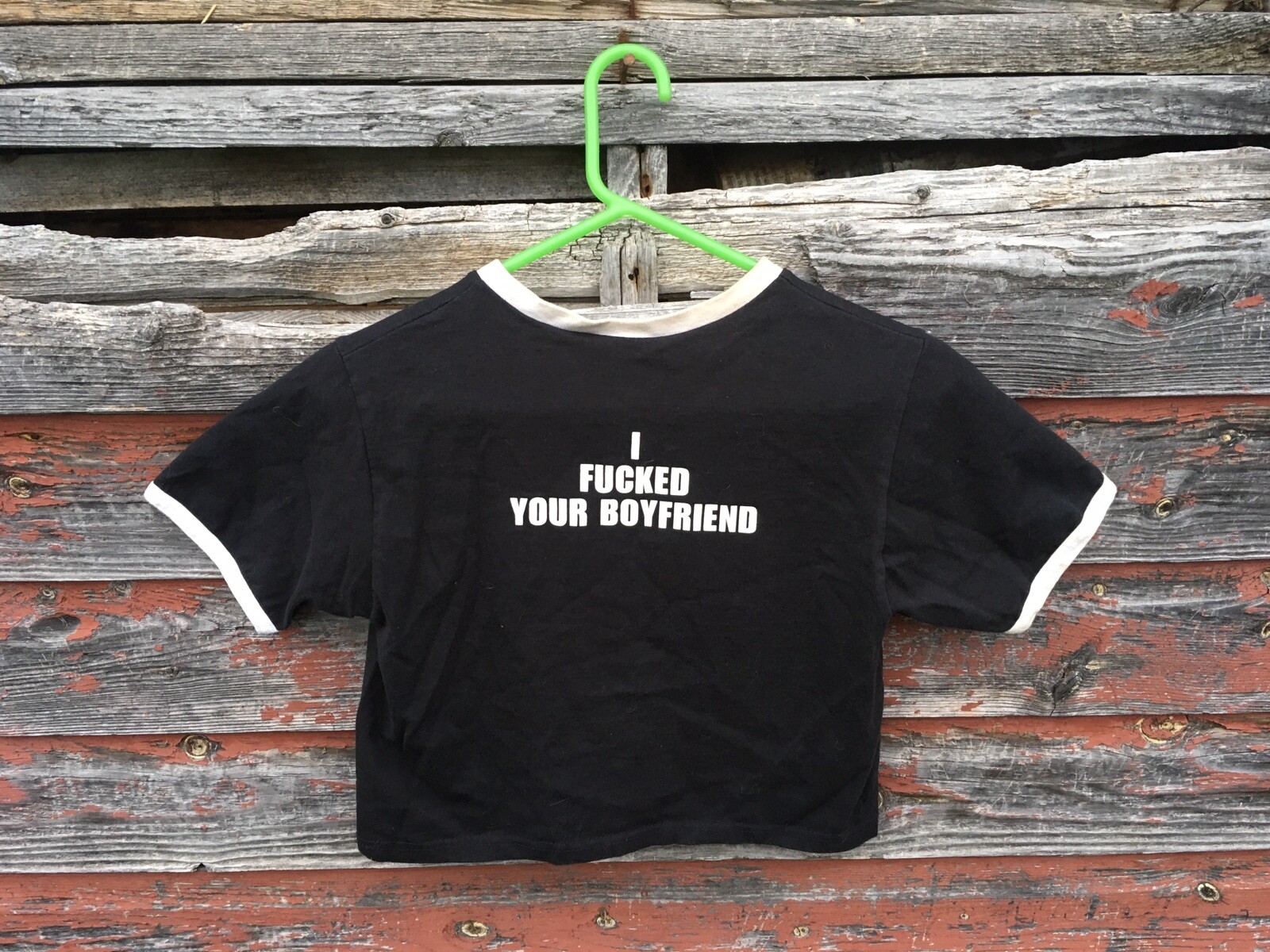 VTG 1990s MUTATE T-Shirt Crop Top Hardcore Mpls Industrial Mr YUK I F*** Your BF