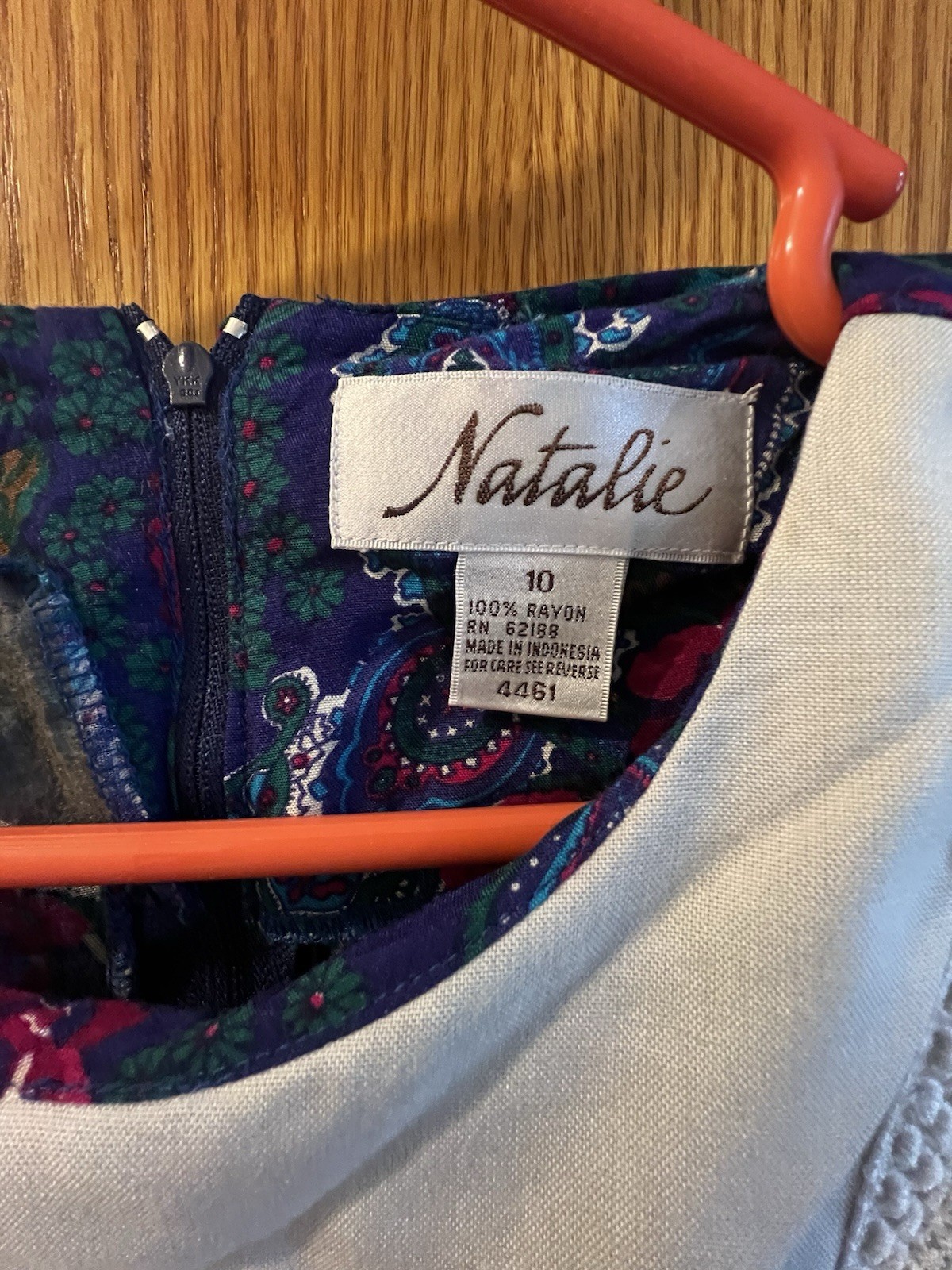Vintage 80’s Natalie Dress Red/Blue Floral 3/4 Sleeve Women Size 10 RARE
