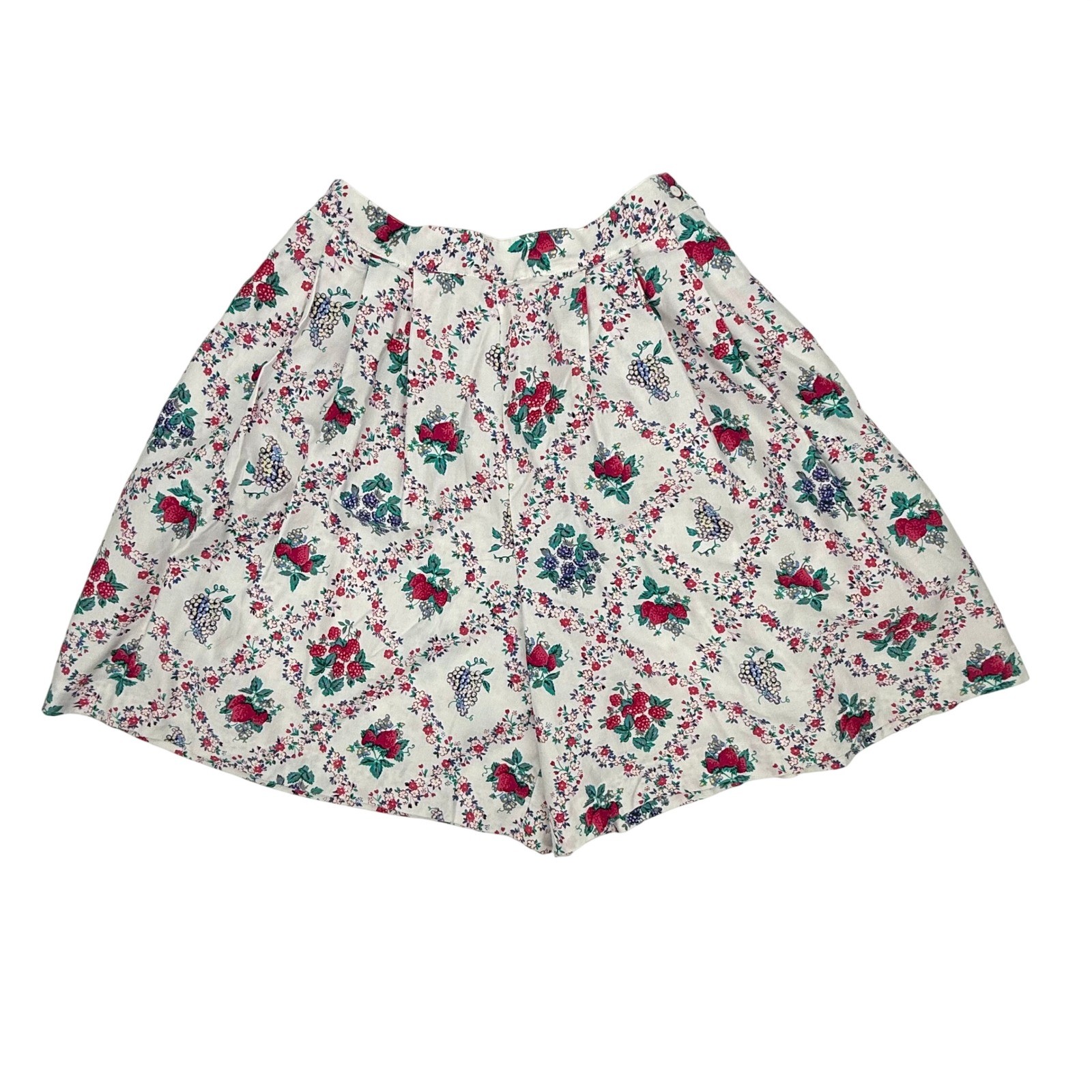 The Eagle’s Eye Shorts Womens 12 White Floral Strawberry Excellent Vintage 90s