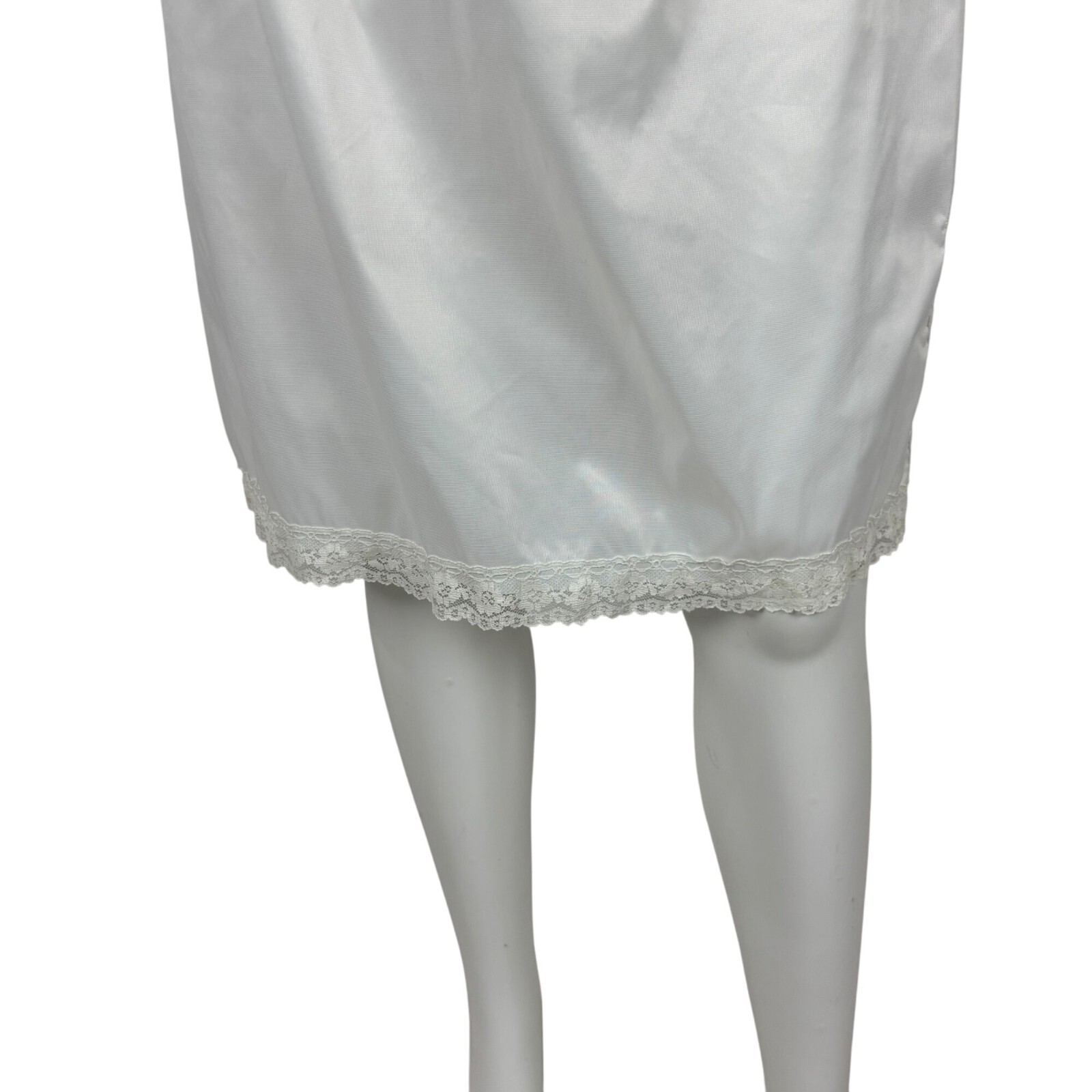 Vintage Half Slip Women’s Small White Lingerie Skirt Lace Side Slit Monsanto