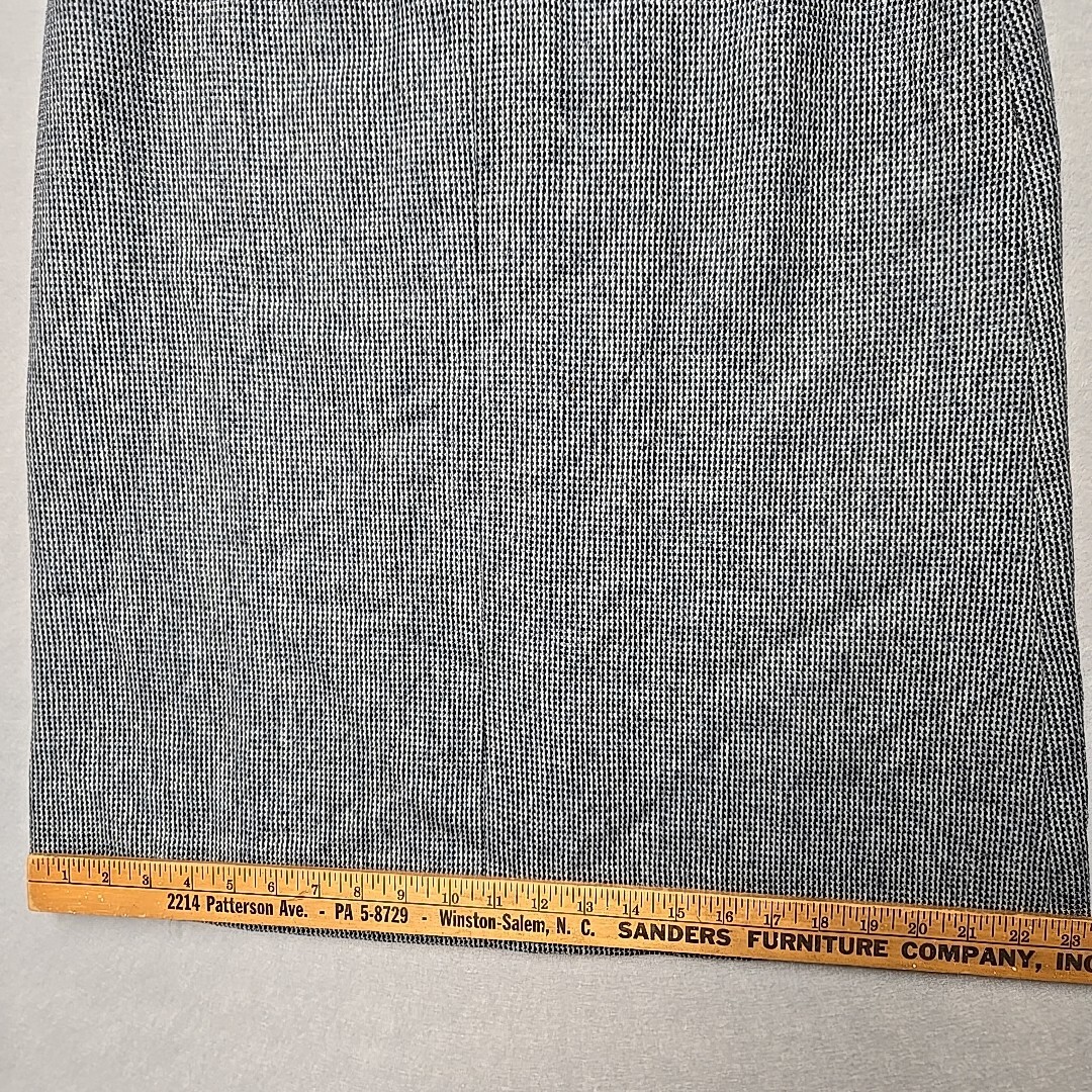Vtg Skirt Suit Jacket Casa De Lana Checkered Black Virgin Wool 4/6 See Measures