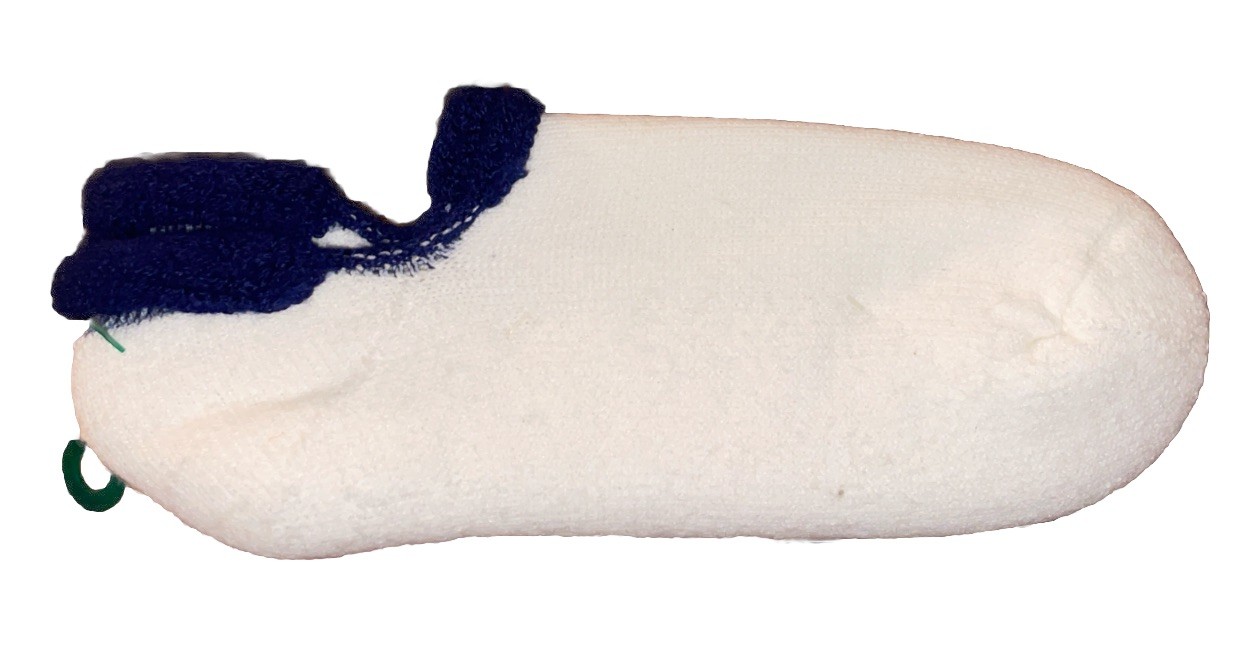 Vintage Women’s Acrylic Blend Socks Roll Blue Ankle SZ 9-11 White Low Cut New