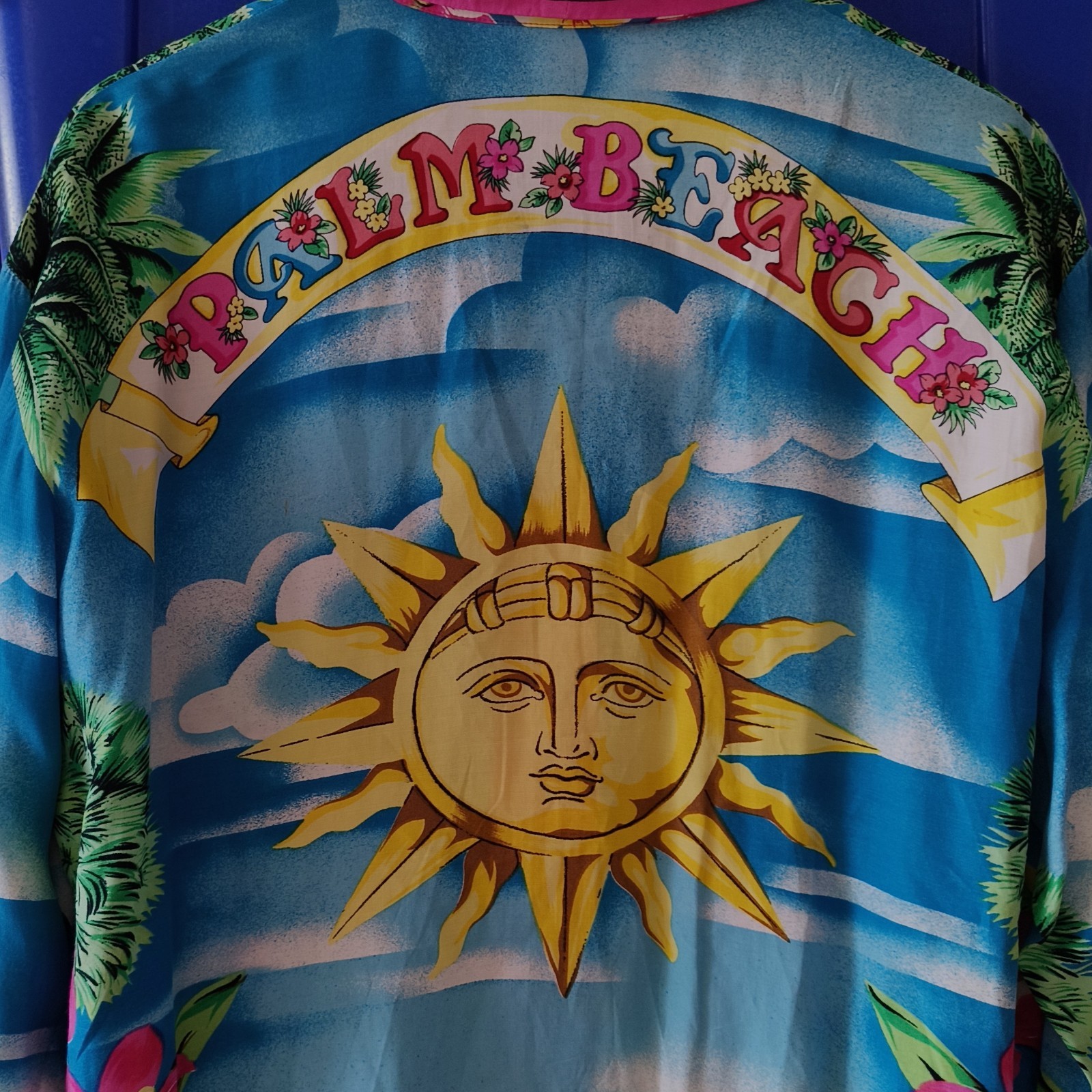 vintage 90s Mondi Palm Beach Shirt Blouse sun tropical miami rayon
