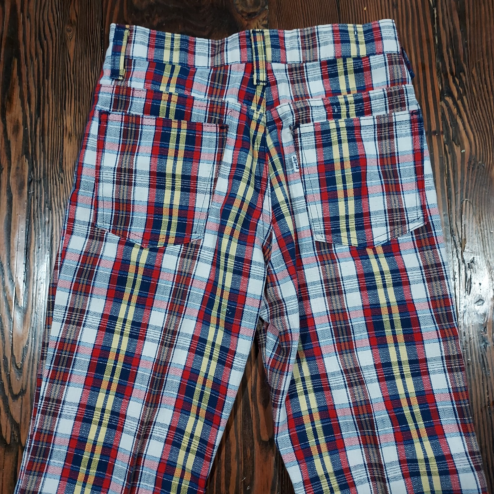 VTG 70’s Levi’s Boys Sta-Prest Plaid Flare Slacks Reg 12 Made in USA