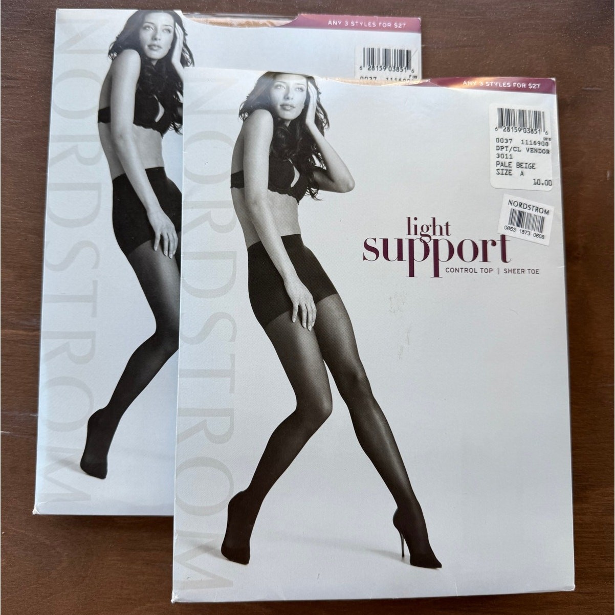NEW 2 Nordstrom VTG Silken Sheer LightSupport Hosiery Black Illusion #817 Size A