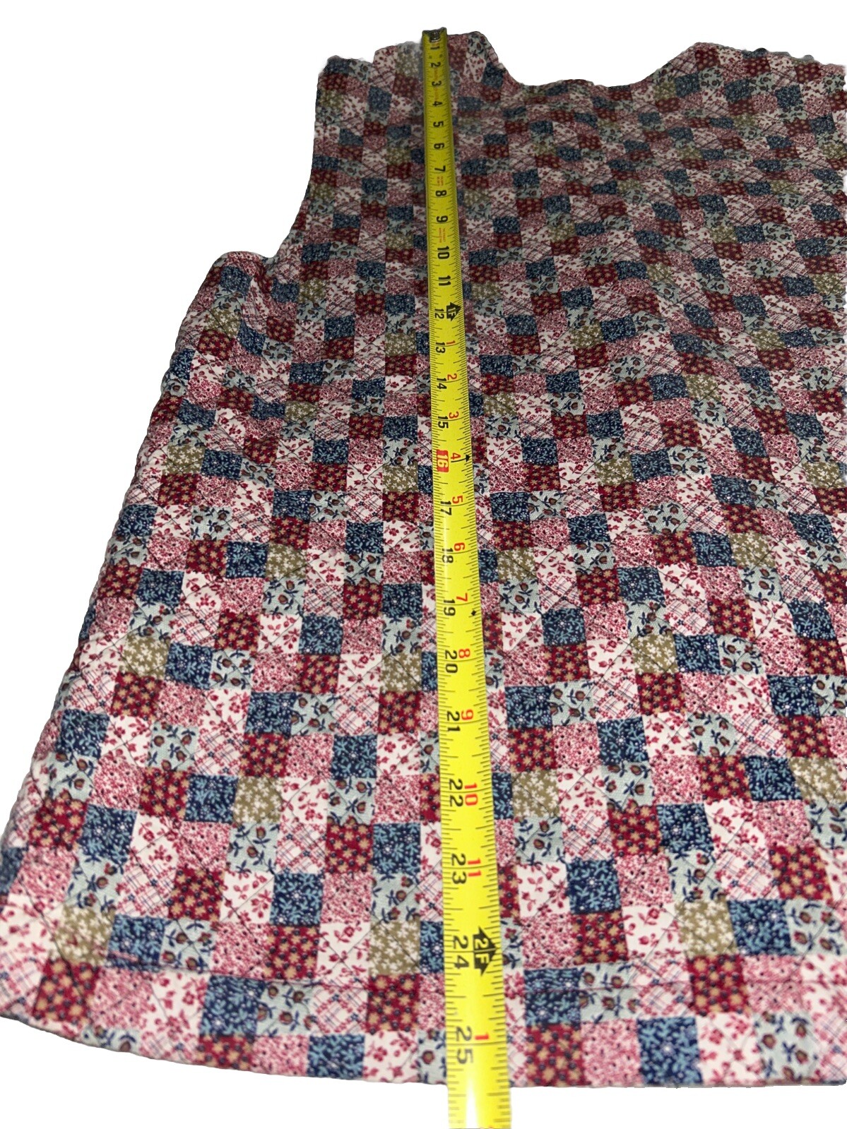 Vintage Handmade Patchwork Quilted Vest. Not Sure On Size See Measurements