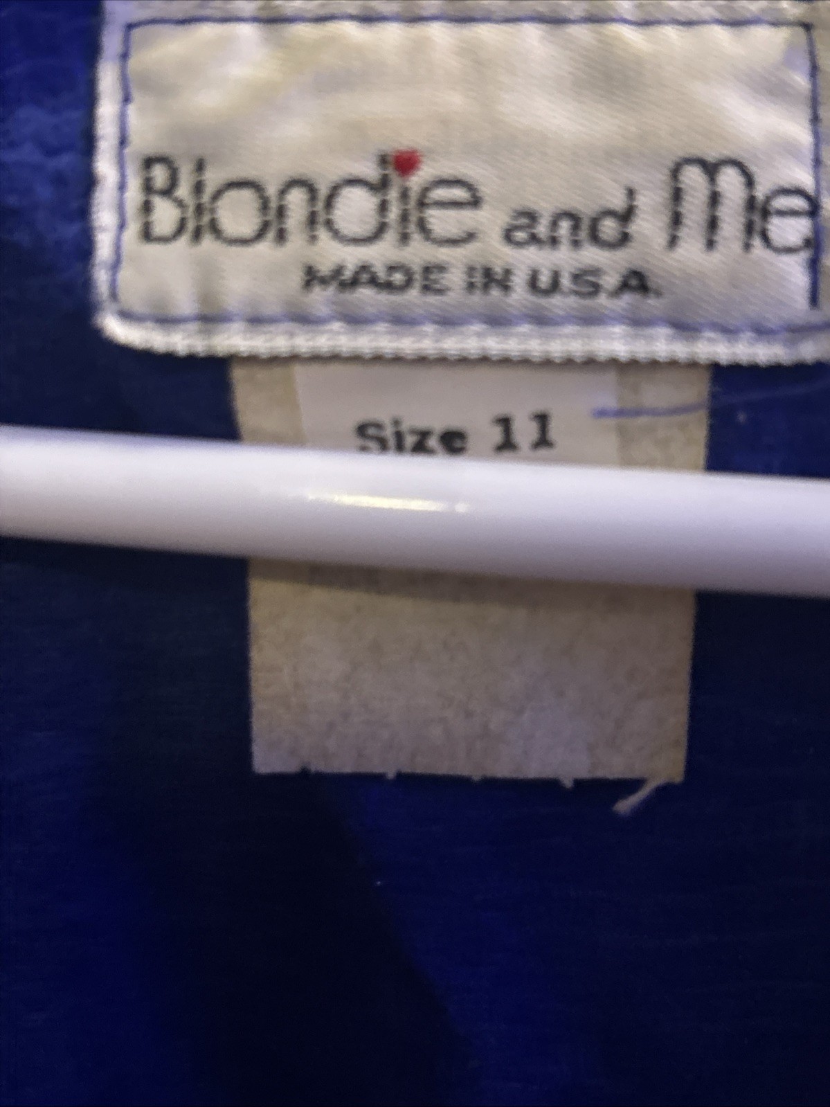 Vintage 80s Blondie and Me Blue Peplum Cropped Blazer Size 11 Polyester