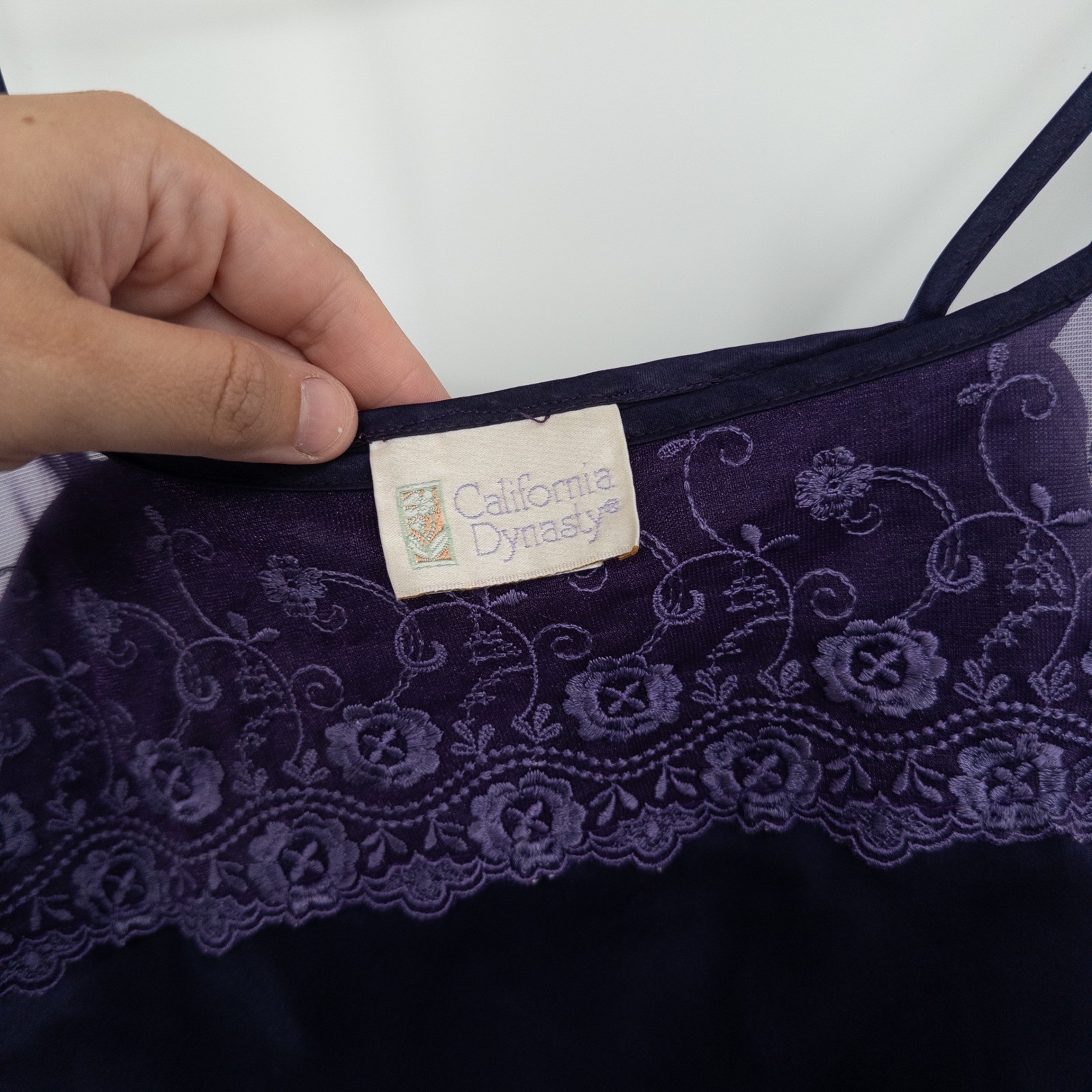 Vintage Whimsigoth Slip Dress Womens Medium Purple Lace 90s Witchy Satin Fairy