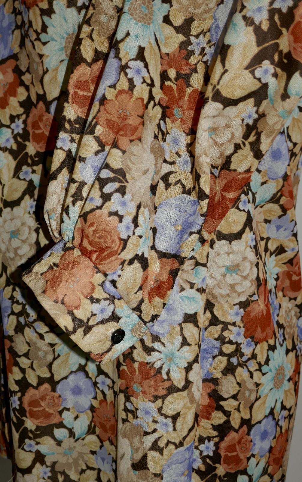 Eccobay Floral Button Up Sheer Blouse Shirt Size 11-12