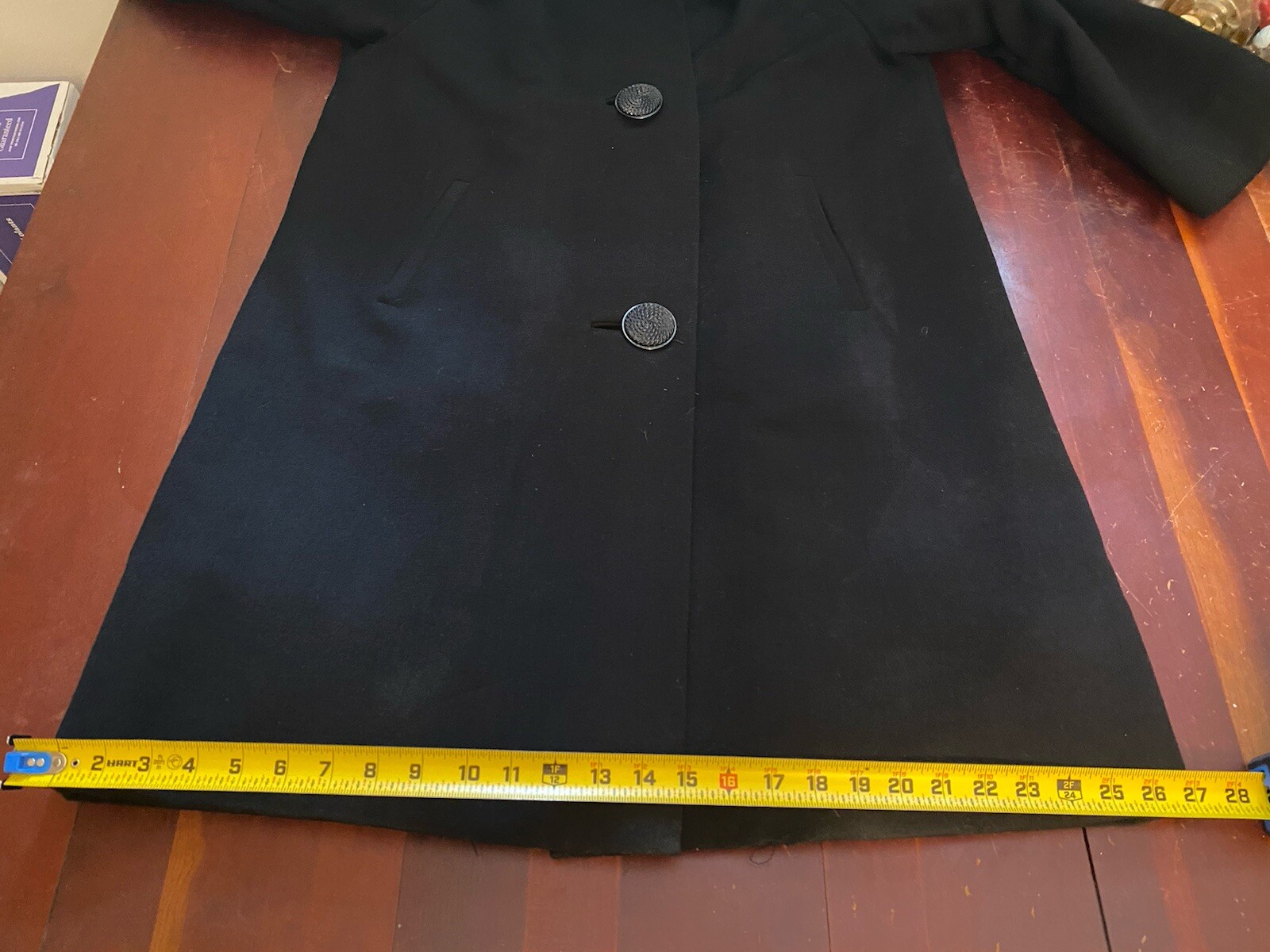 Vtg Stevens Forstmann Wool Blend Coat Fur Collar Women’s Button Missing Size???