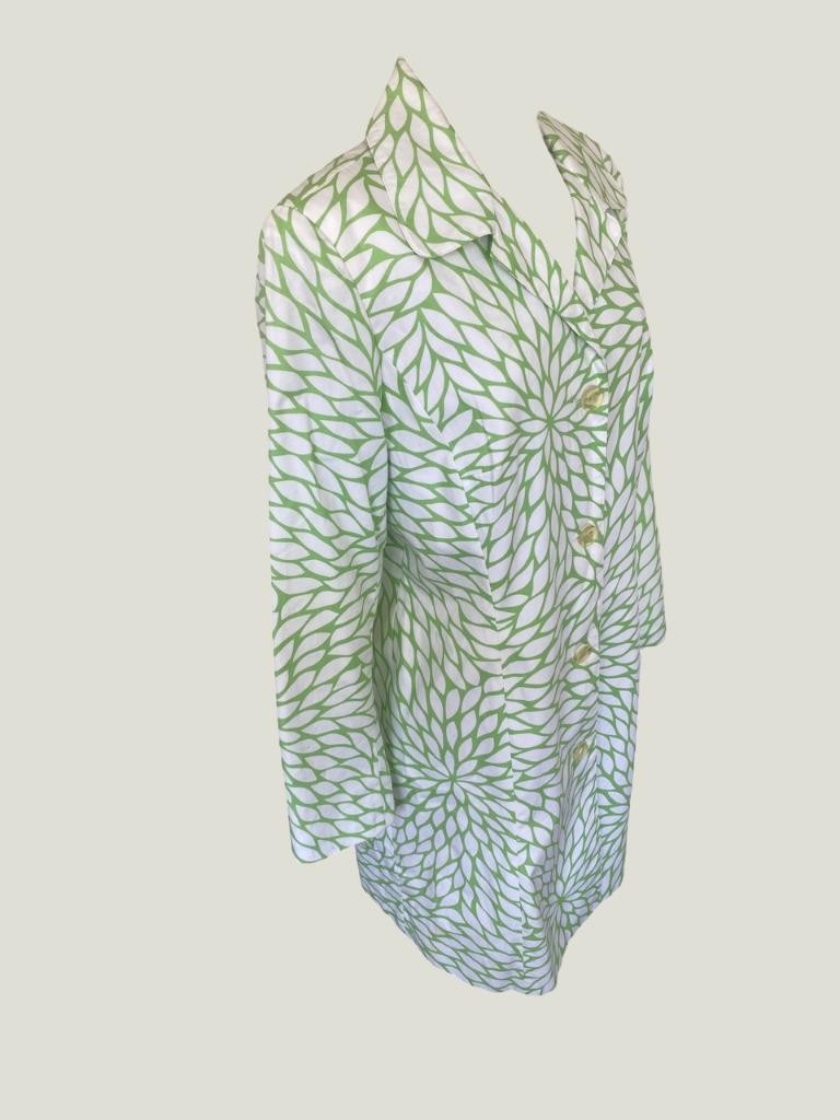 70’s Yves Cossette Depeche Mode Mod Podge Green French Design Coat Lime White 14