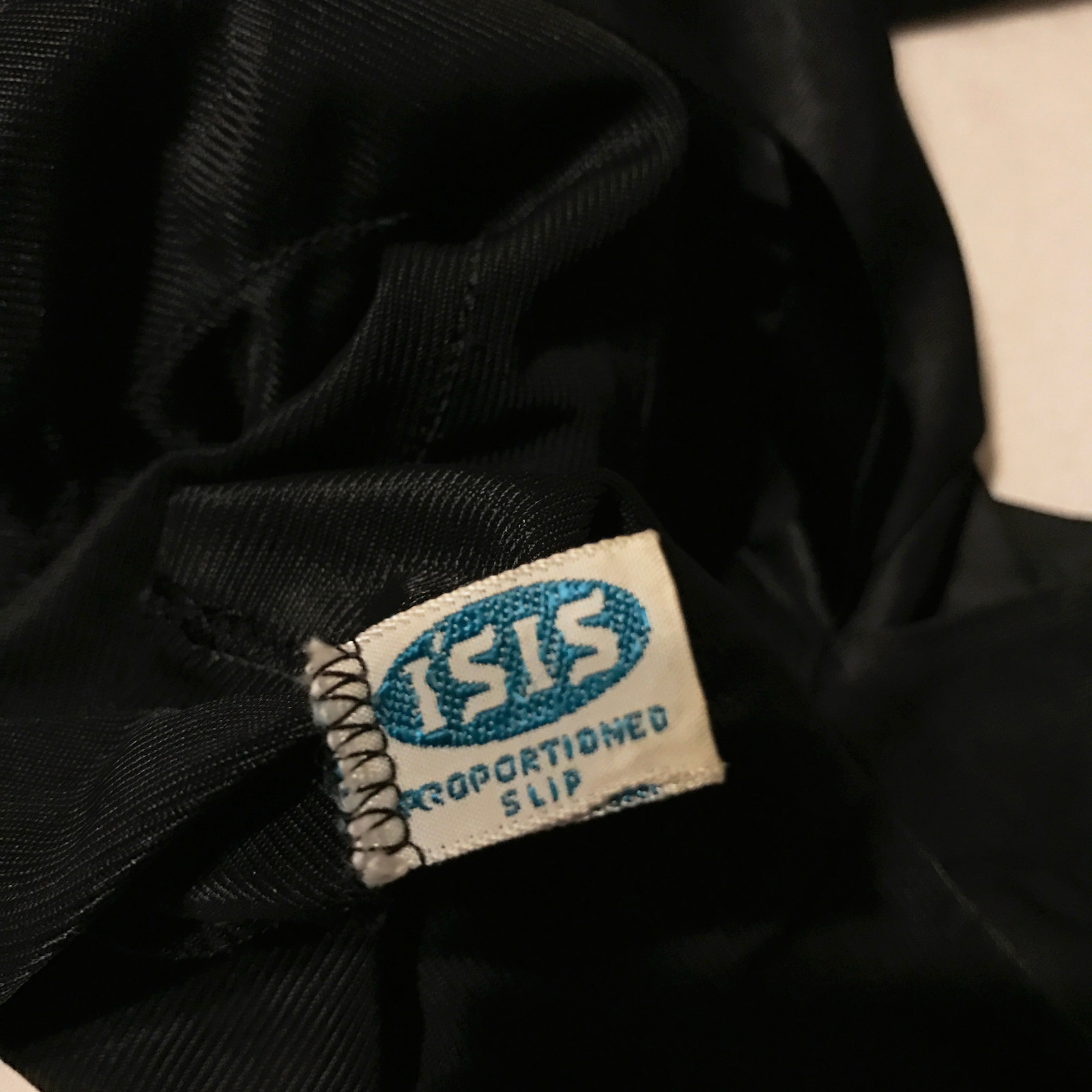 Vintage Black ISIS Slip 34 Short Nylon Tricot