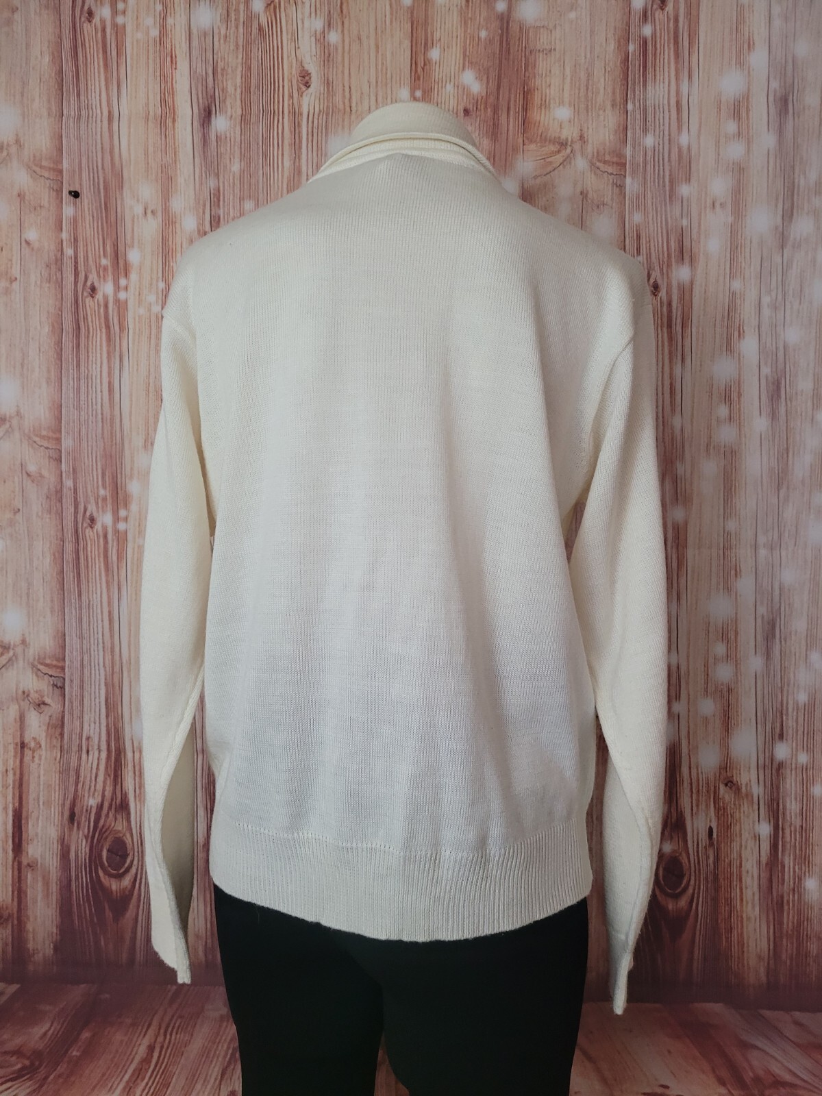 Tanjay Vintage Hand Embroidered Sweater Women’s Medium Cream Wool Blend Cardigan