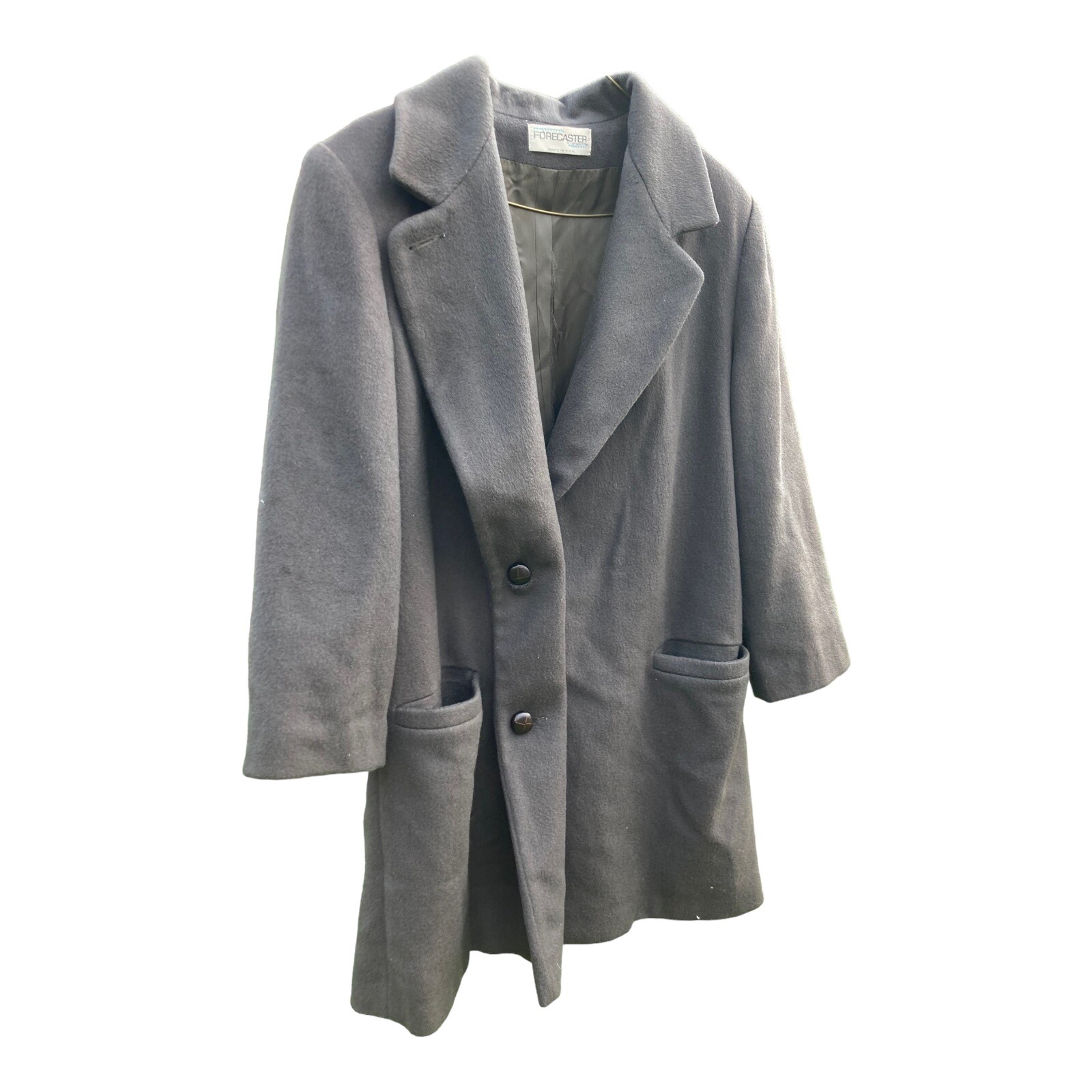 VTG Forecaster Boston Wool Dark Gray Winter Knee Dress Duffle Pea Coat Womens 12