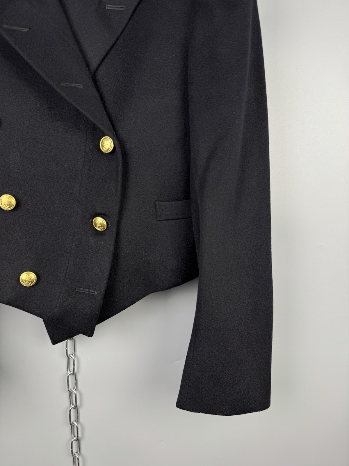 Vintage 1972 Gieves Hawkes Blazer Wool Cropped Naval Officer Jacket Coat