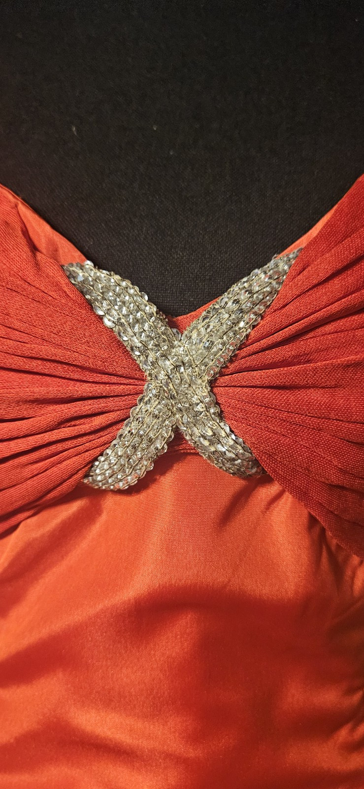 Vintage Red Kevan Hall Couture Strapless Gown Mkd Sz 8