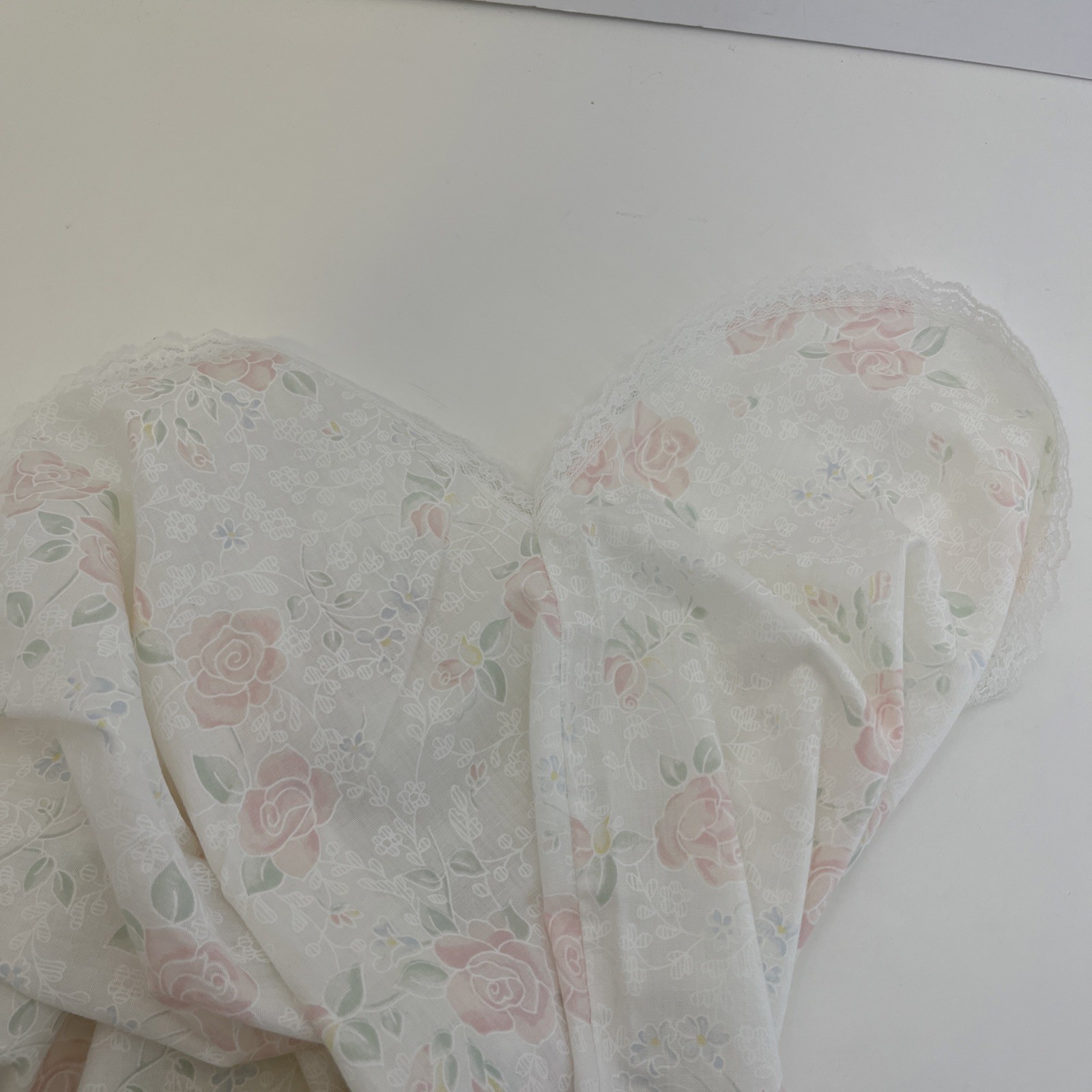 VTG Wolverine White & Pink Floral Nightgown & Housecoat Robe Poly Blend Set Med