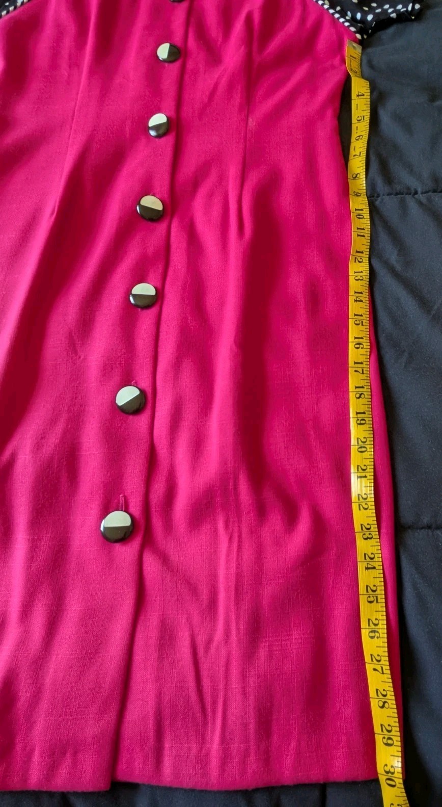 80s Vintage Nancy G Pink Polka Dot Dress Button Front