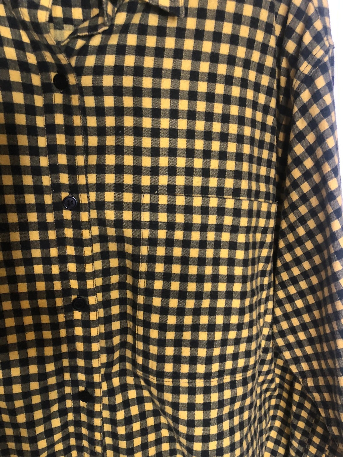 Vintage Indygo Kenar Yellow and Black Flannel Shirt Womens Free Size 100% Cotton