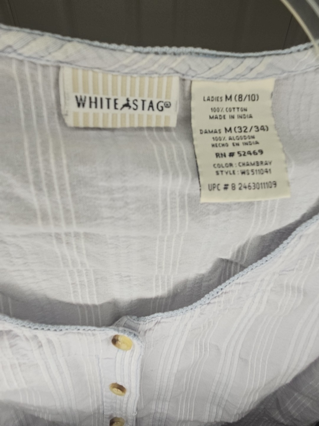Vintage 90s White Stag Light Blue Pintuck Tank Top Sz M Cottagecore Prairie Boho