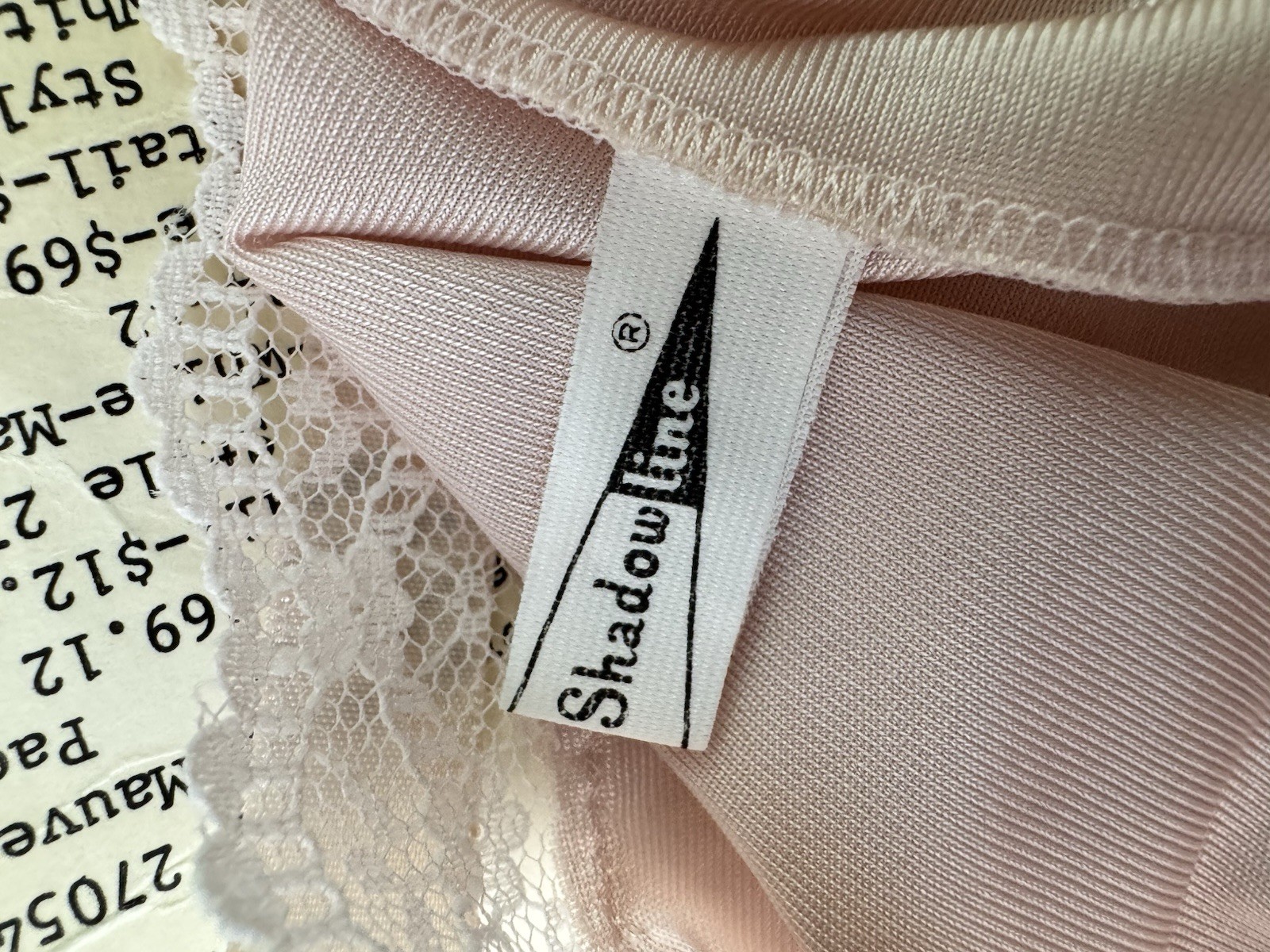 VTG Shadowline Dress Slip NEW w/Orig Tags, Peek-A-Boo Lace Mauve Pink Sexy 80’s