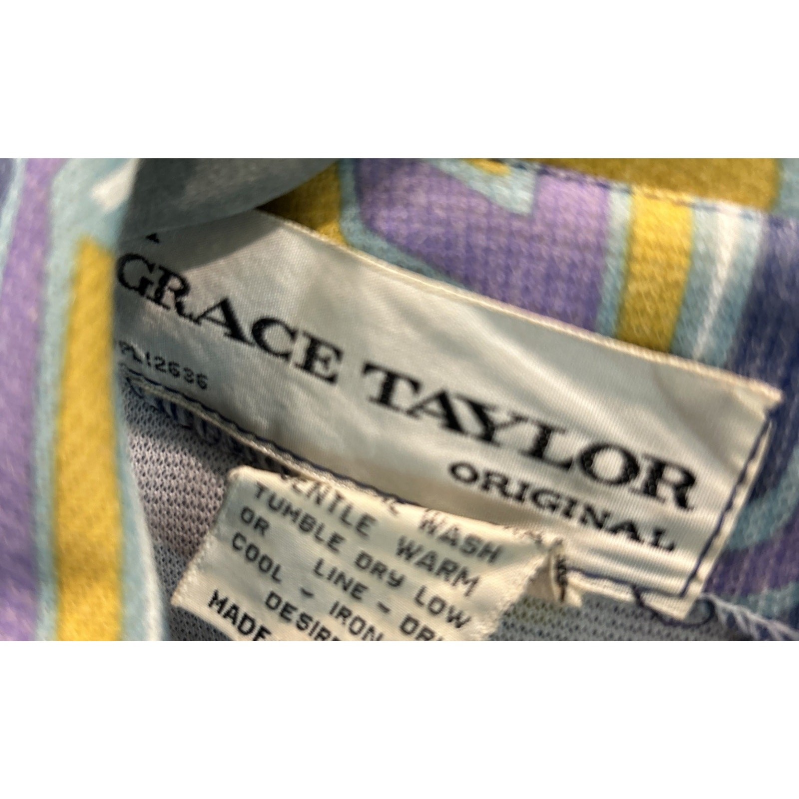 Vtg A Grace Taylor Original MOD Collared Maxi Dress Size L / XL *B7