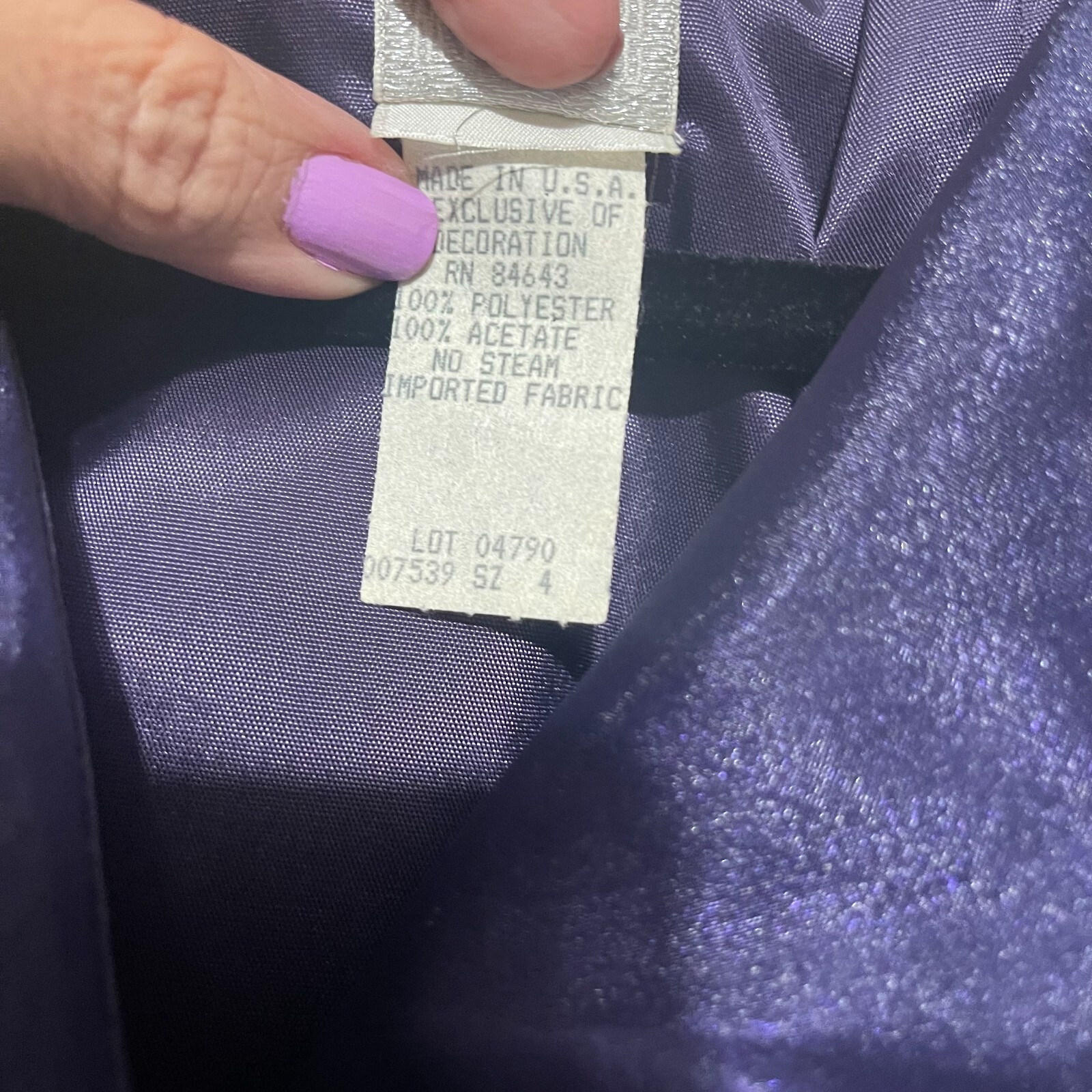 Vintage Watters & Watters Royal Purple Cocktail Dress, Size 4