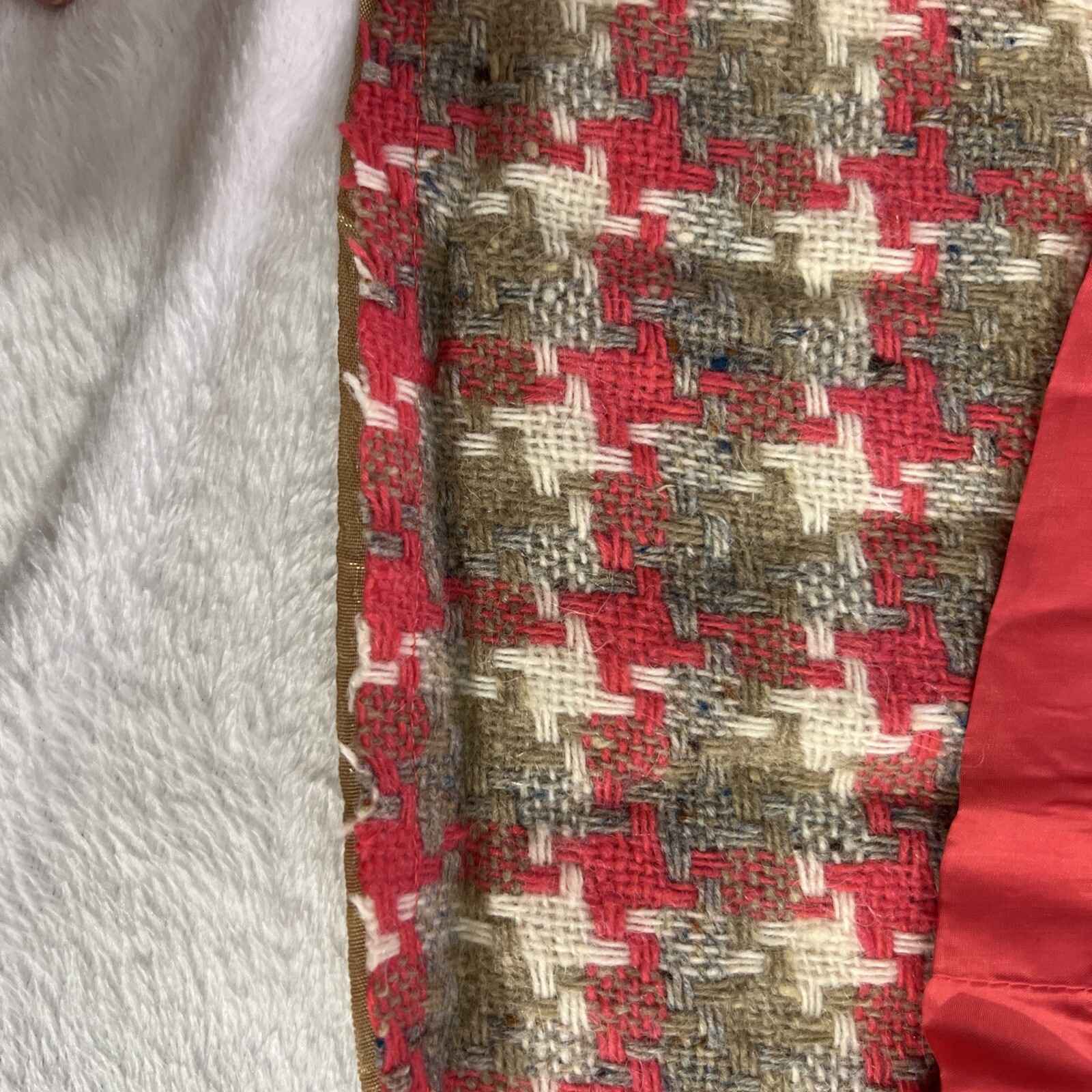 VTG McMullen MCM Skirt Tag Size 10 Multi Colored Weaved Fabric Buttons Pocket