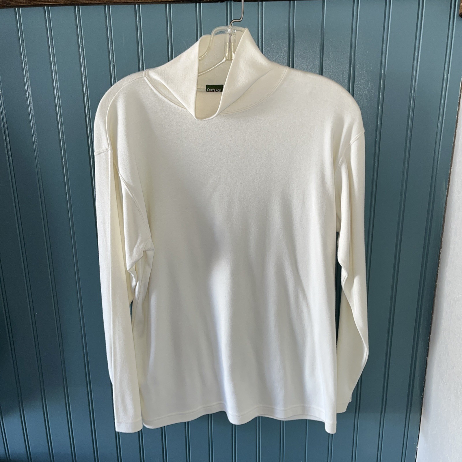 Vtg Outback Red Med Off White Turtle Neck Long Sleeve