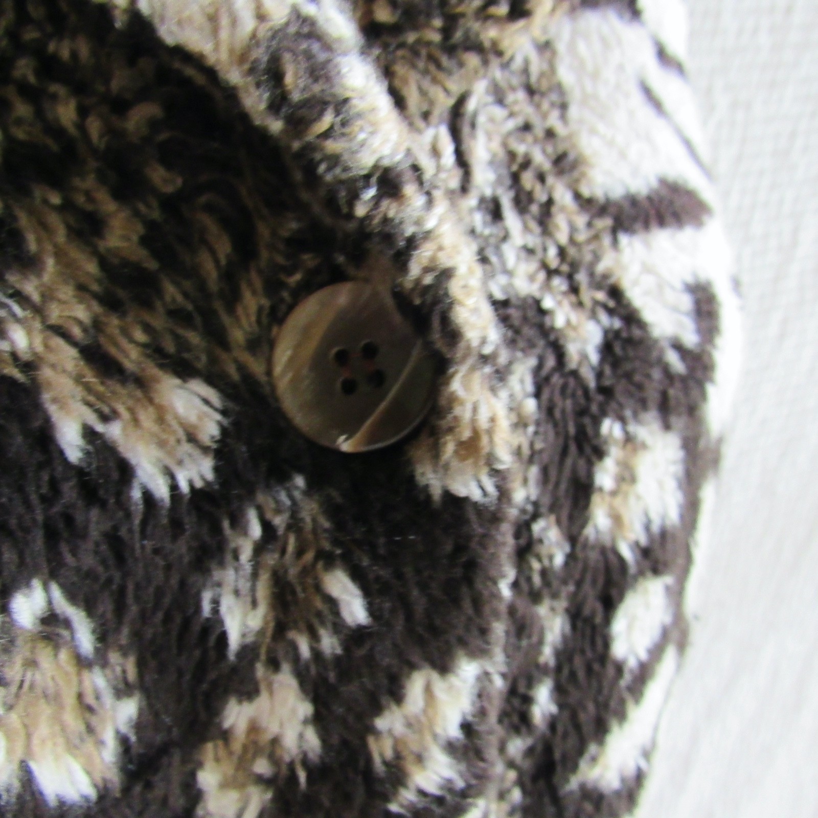 Cache Jacket Animal Print S Lightweight Plush Brown Cream Fuzzy Y2K