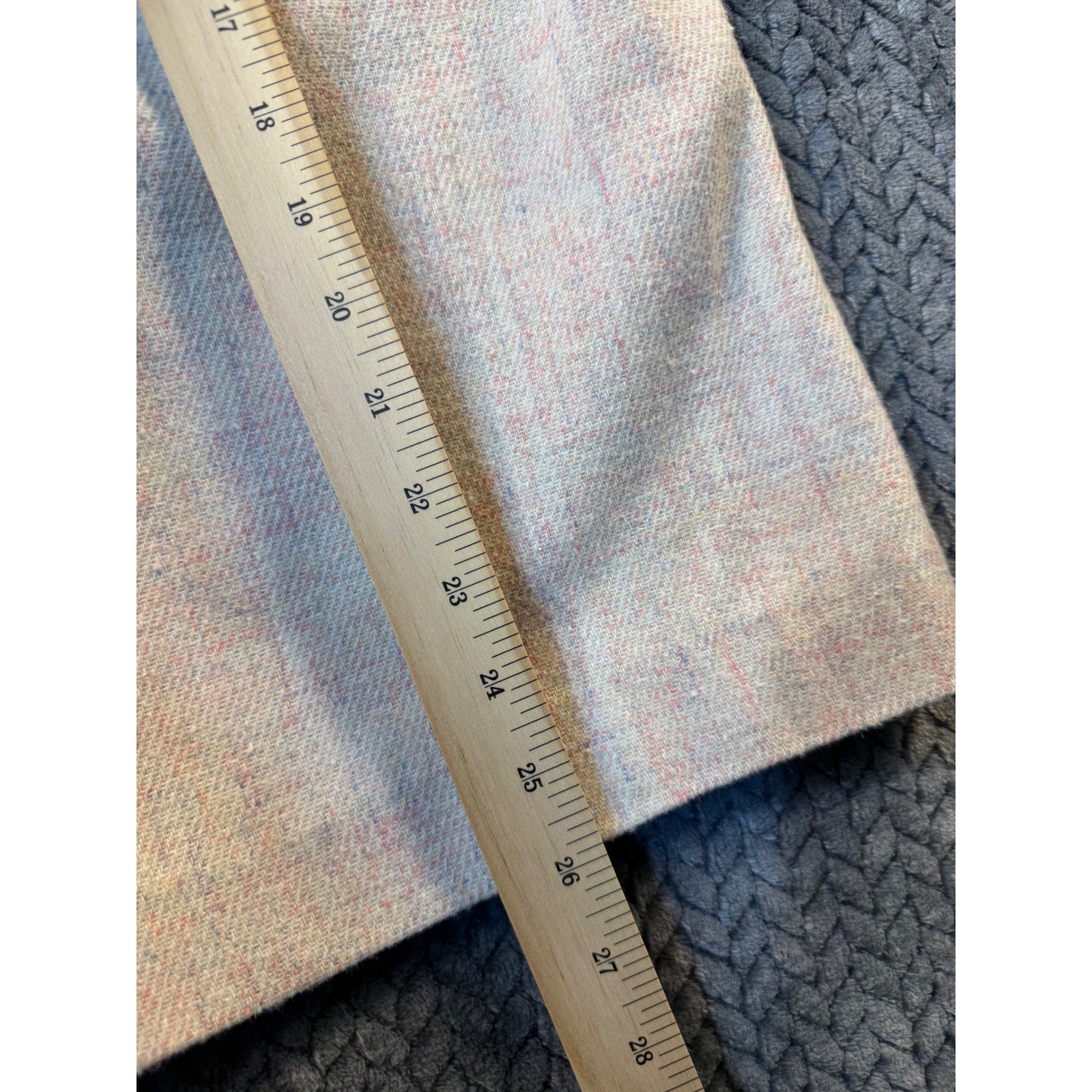 Vintage Wool Blend Tweed Midi Skirt Cream Pastel Multi Pleated Pencil Size 10/11