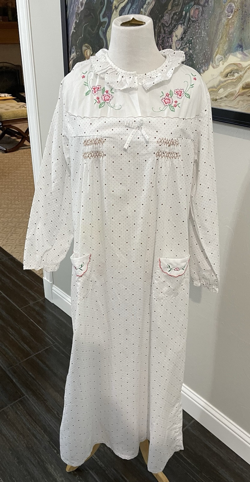 Nightgown House Nap Dress Cottage Granny Core Women’s 46 (XL) Ruffle Floral READ