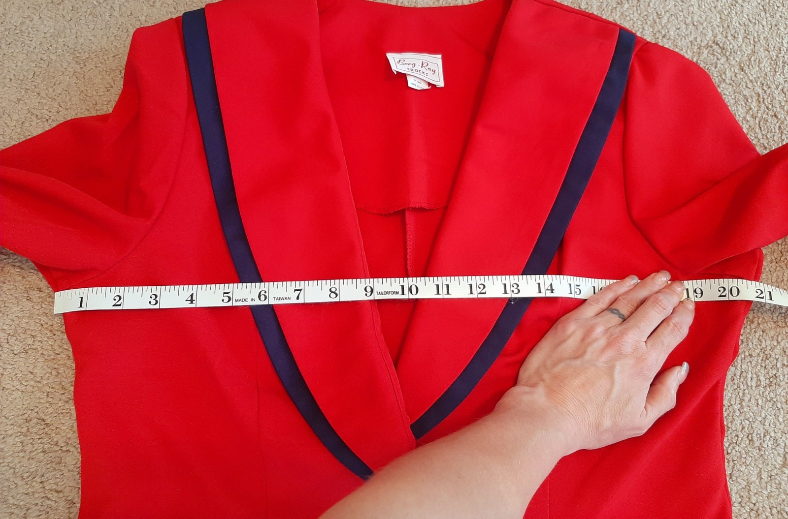 Vintage Red/Navy BergRay Frocks Blazer Jacket