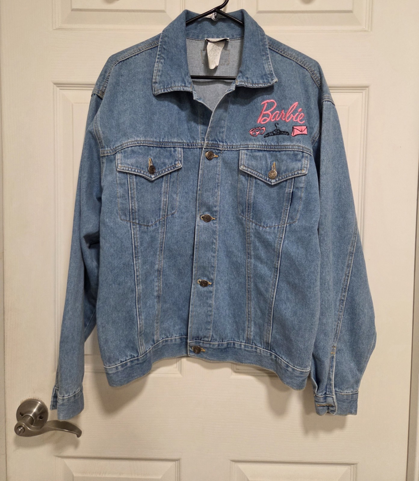 Vintage Jerry Leigh Barbie Denim Jacket 1995 Mattel Blue Jean Jacket Large L