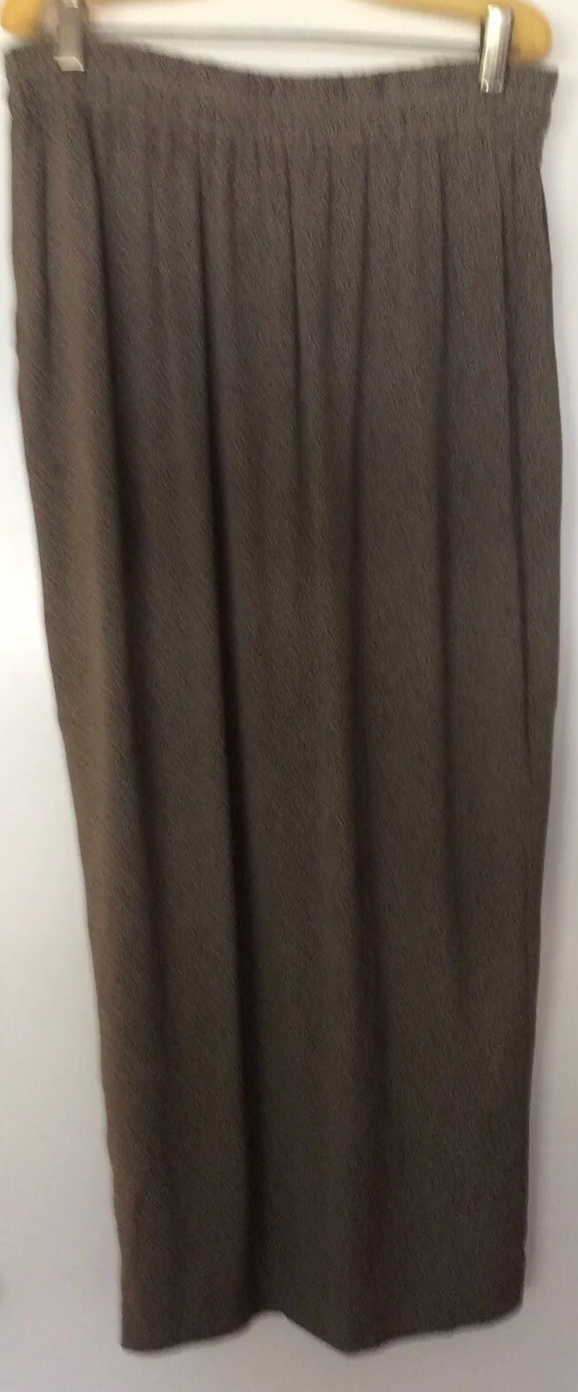 Max & Mabel Maxi Straight Skirt Medium Vintage Elastic Waist 100% Rayon Taupe