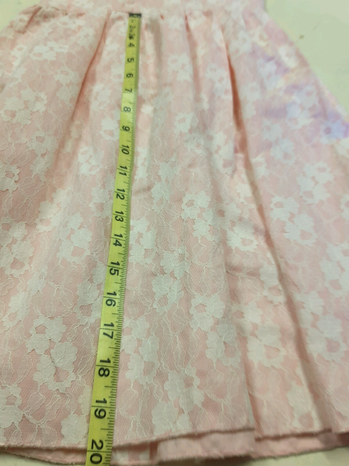 Vintage Pink Lace Dress White Pink COUNTRY BRIDESMAID Waist 26 Inch 32 Bust S