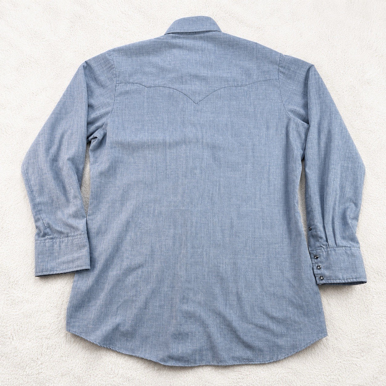 VTG 80s Sears Western Wear Pearl Snap Shirt Womens L Blue Floral Embroidered USA